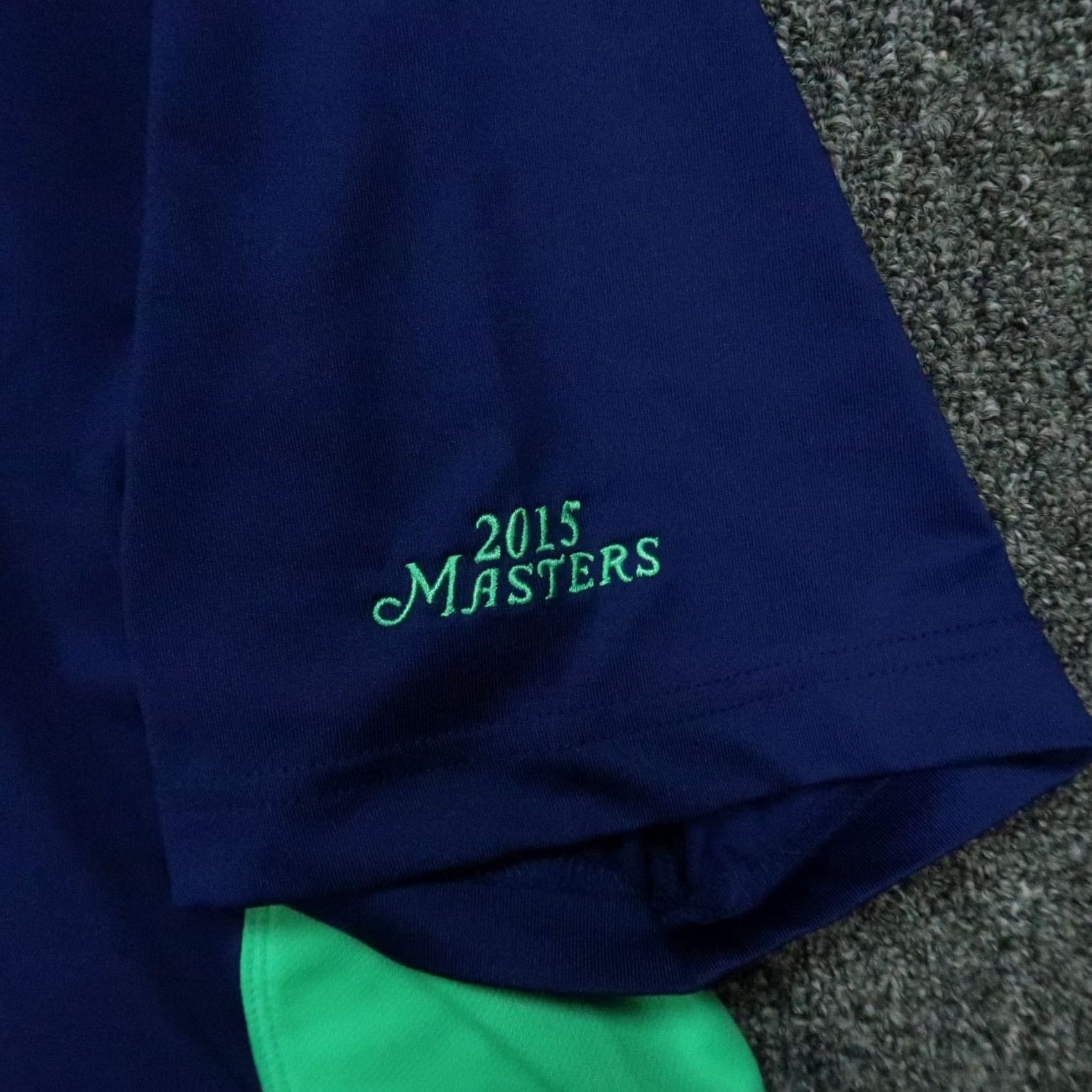 Vintage Masters Tech Shirt Mens XL Blue Green Performance Polo 2015 Golf Athletic Short Sleeve Button Collared VINTAGE: No Size US XL / EU 56 / 4 - 4 Thumbnail