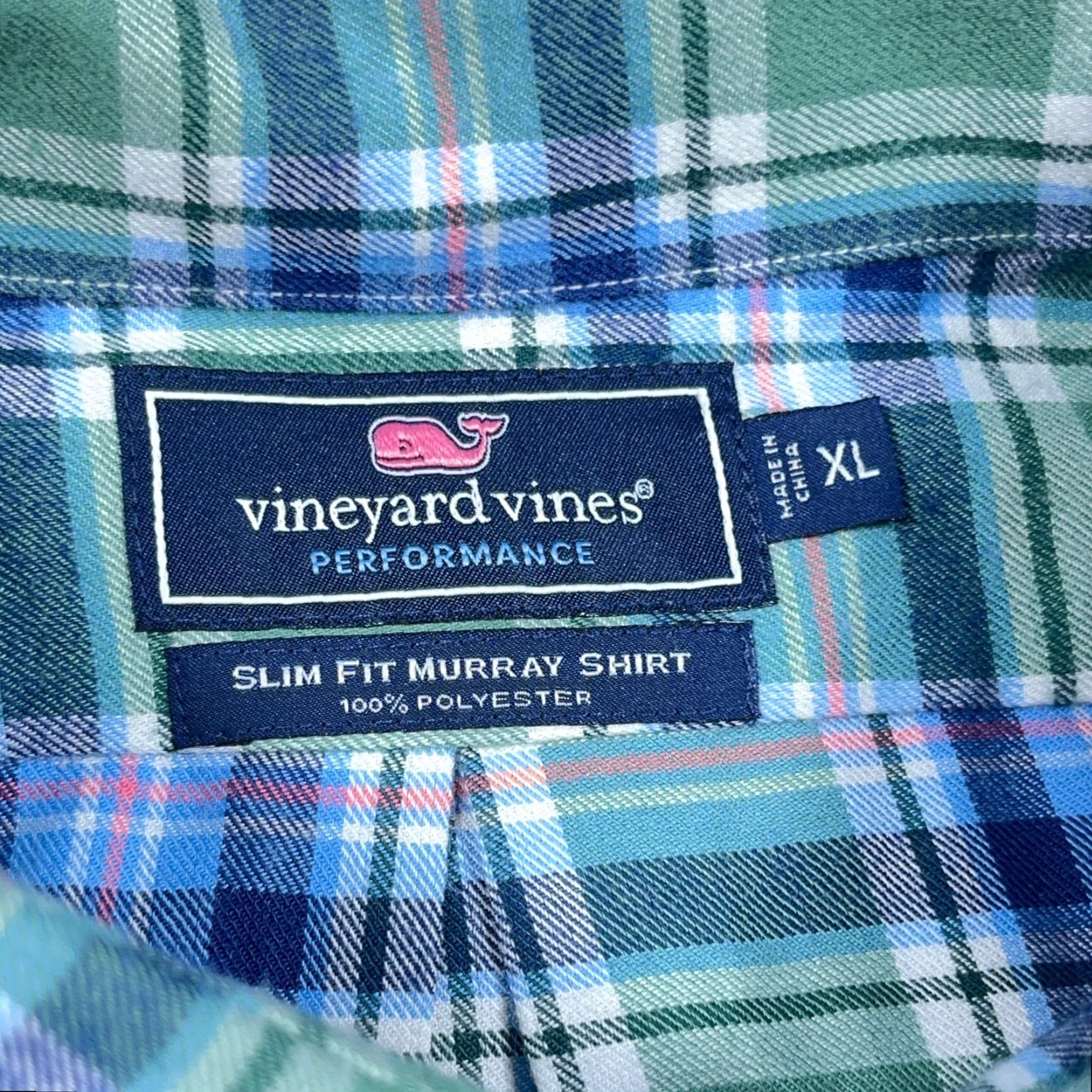 Vineyard Vines Vineyard Vines Flannel Shirt Men XL Green Blue Slim Fit Murray Performance Adult Shirt Size US XL / EU 56 / 4 - 3 Thumbnail