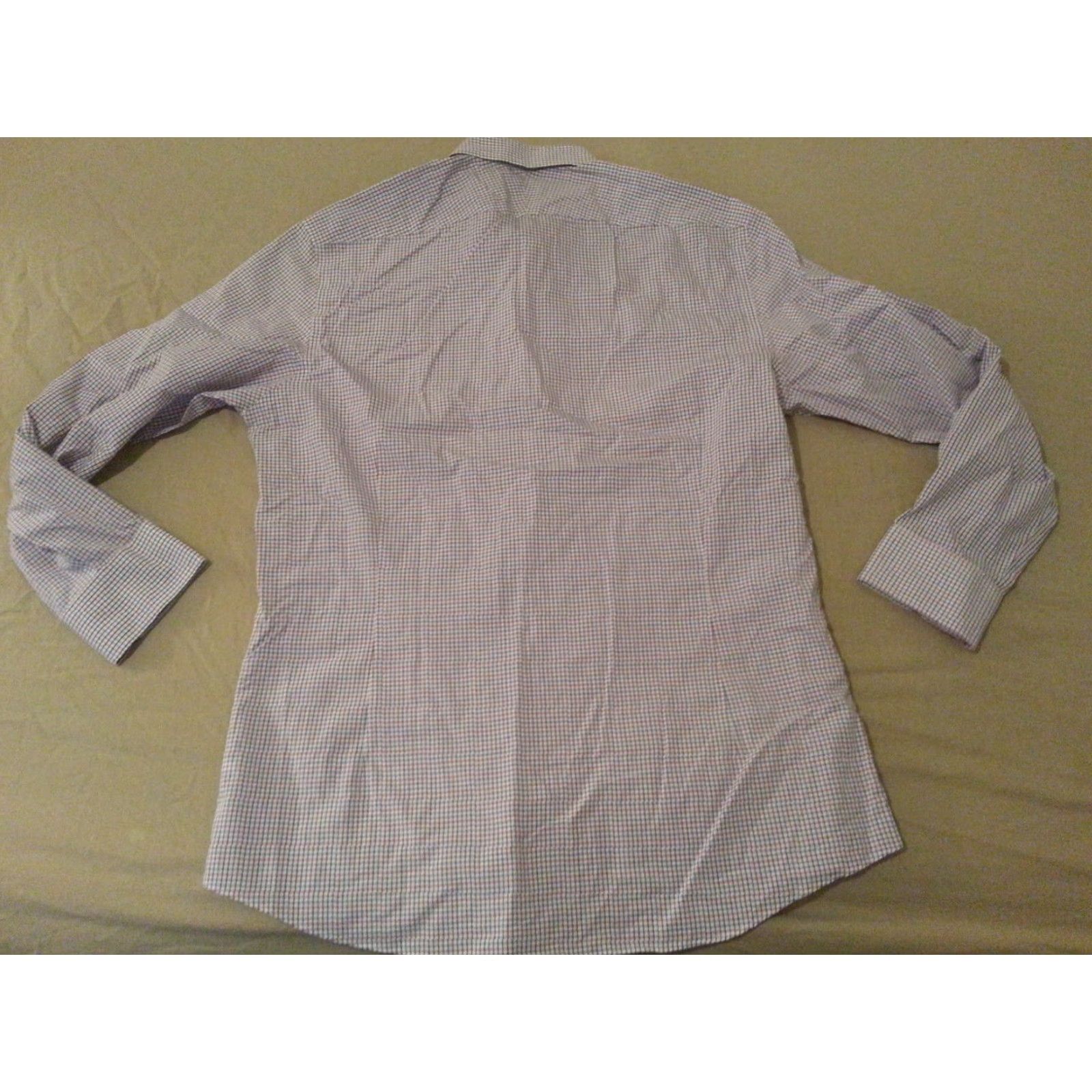 Charles Tyrwhitt VINTAGE Charles Tyrwhitt Dress Shirt 16.5 33 White Navy Red Blue Cotton Mens Shirts Size 46R - 2 Thumbnail
