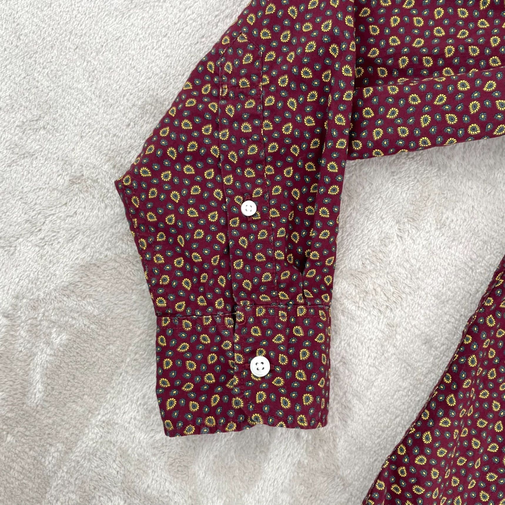 J.Crew J.CREW Shirt Men M Burgundy Paisley AOP Slim Untucked Flex Washed Preppy Shirt Size US M / EU 48-50 / 2 - 5 Thumbnail