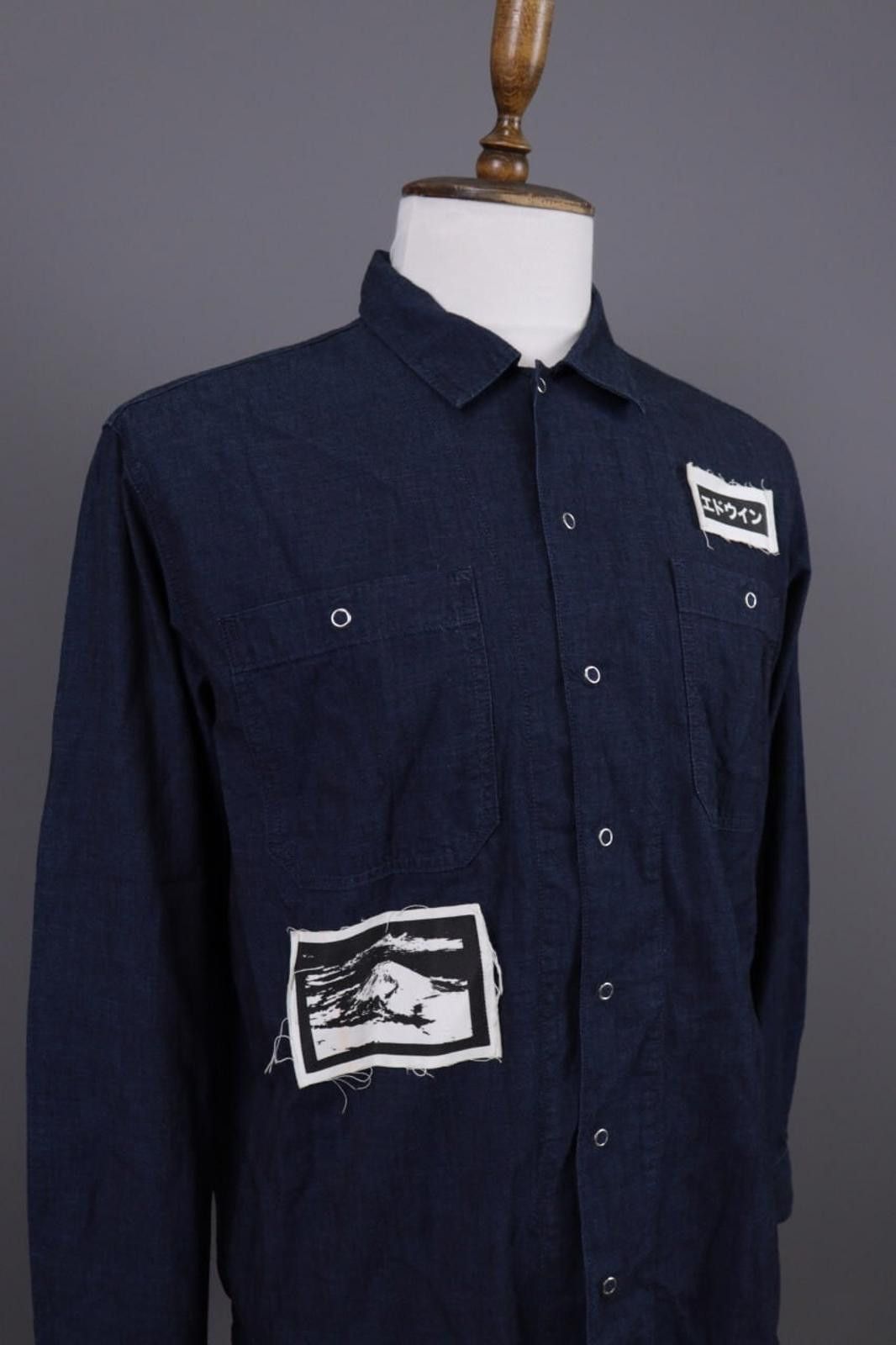 Edwin EDWIN Mechanic Shirt Patched Flannel Shirt Size M Size US M / EU 48-50 / 2 - 11 Thumbnail