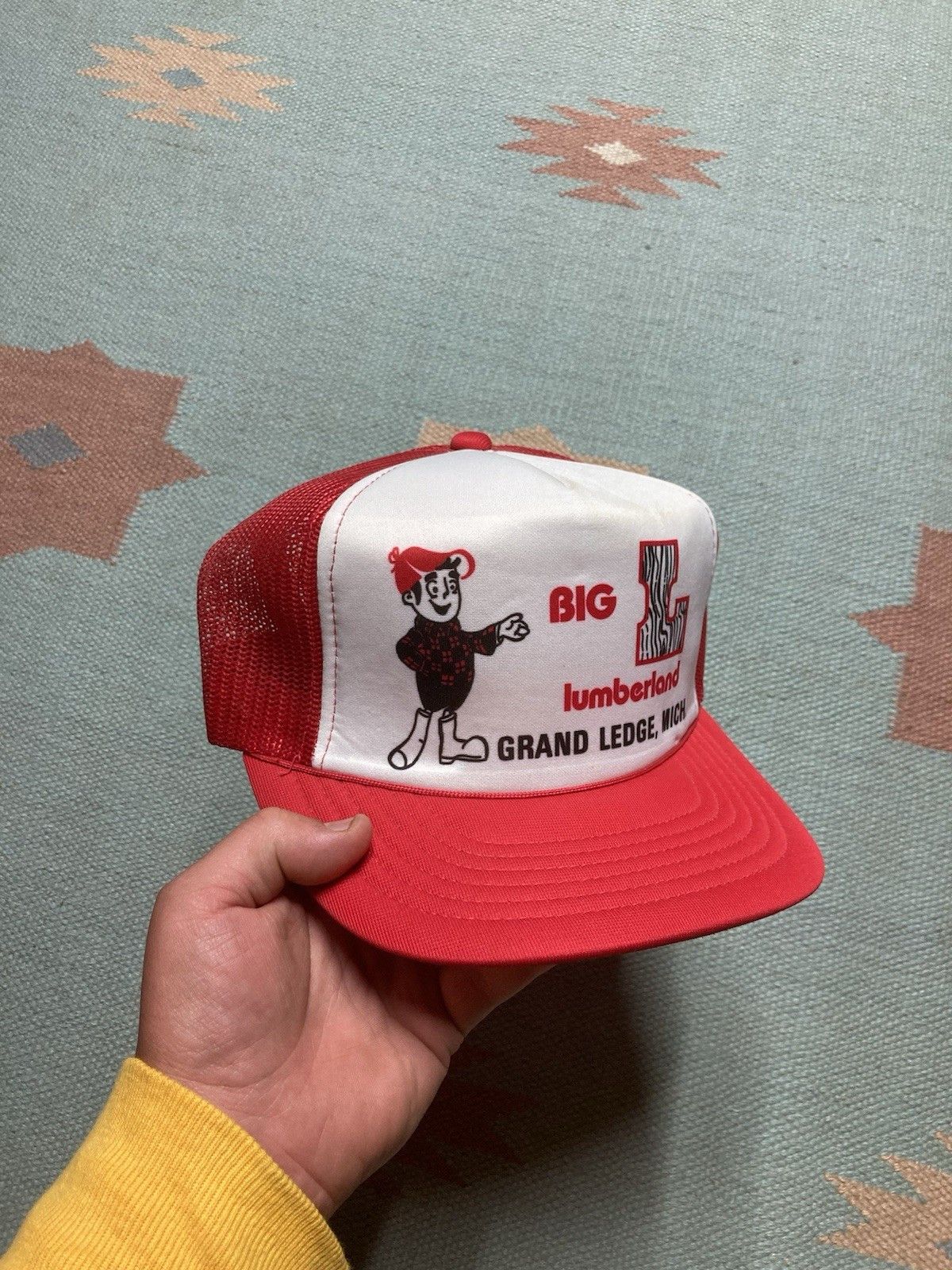 Vintage Vtg trucker hat big L lumberland grand ledge Michigan SnapBa Size ONE SIZE - 1 Thumbnail