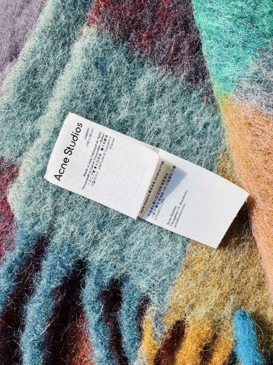 Acne Studios Mohair Rainbow Checked Scarf (model CA0084) Size ONE SIZE - 7 Thumbnail