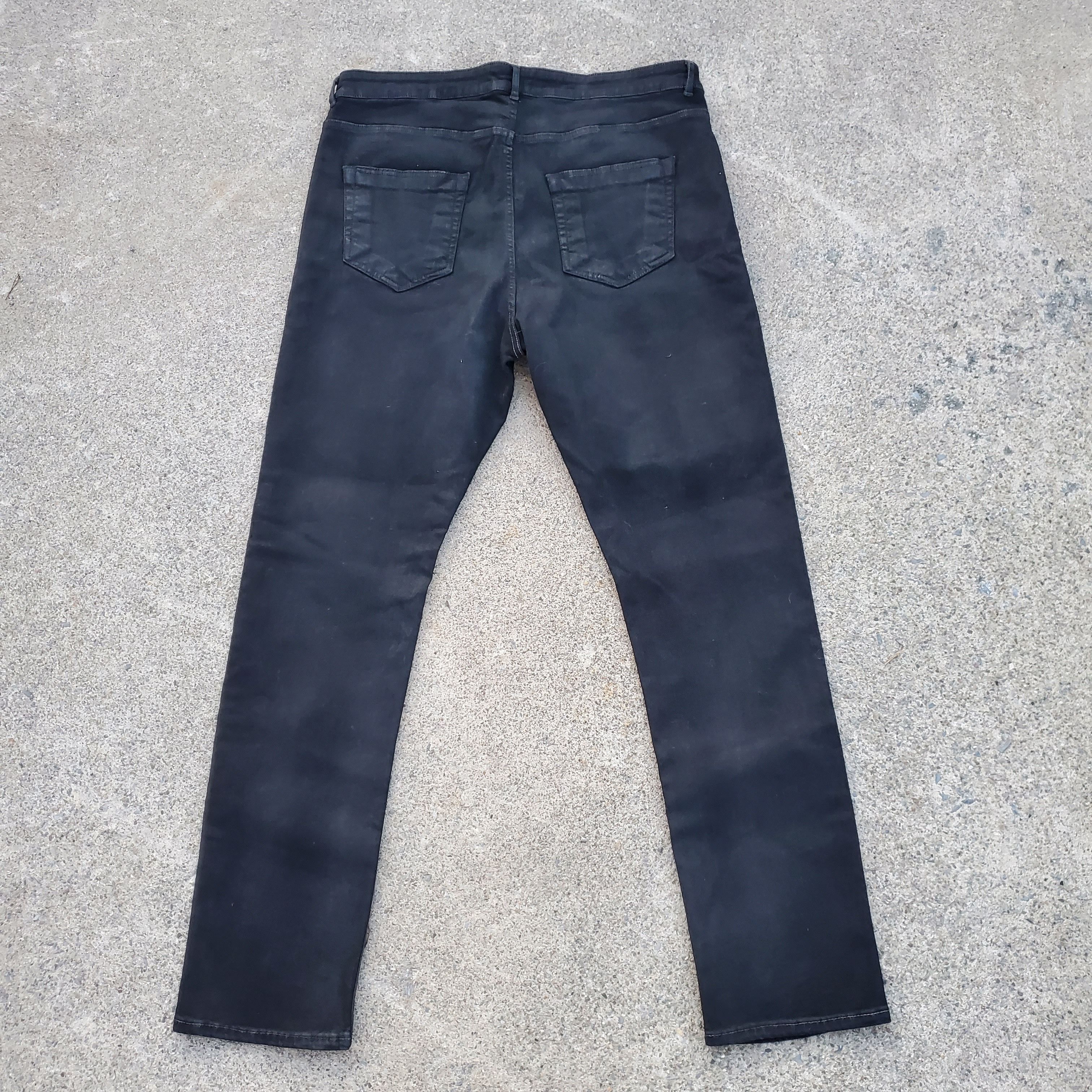 Pre-owned Rick Owens Drkshdw Jeans Mens 36 Black Waxed Detroit Cut 36x32