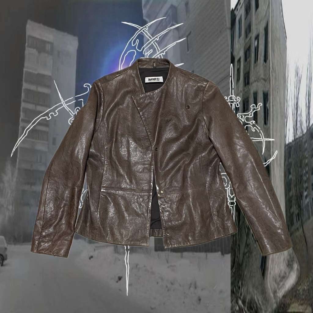 Maison Margiela rare maison margiela mm6 removable scarf leather jacket Size US S / EU 44-46 / 1 - 1 Thumbnail