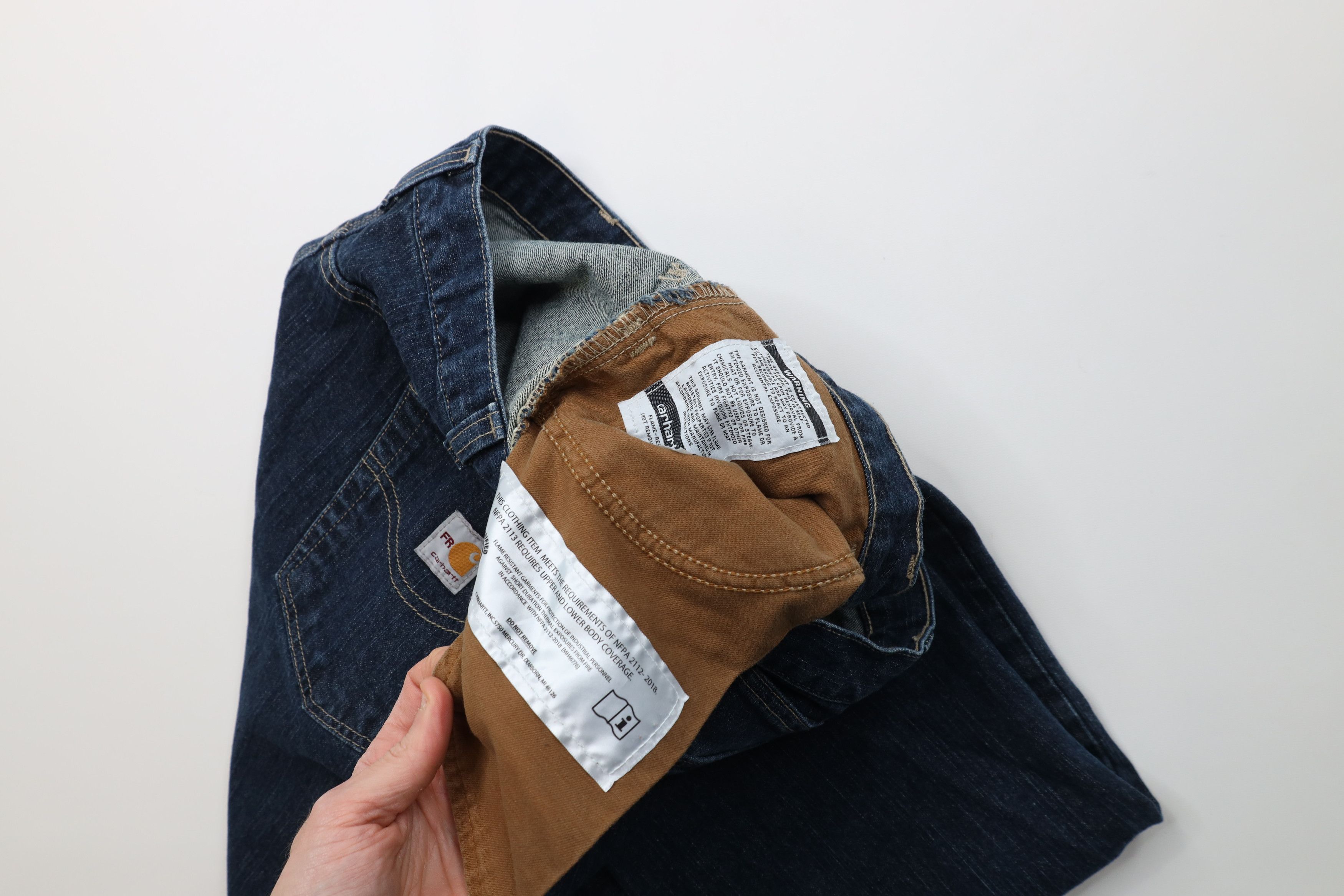 Carhartt Vintage Carhartt FR Resistant Wide Leg Dungaree Jeans Blue Size US 40 / EU 56 - 9 Thumbnail