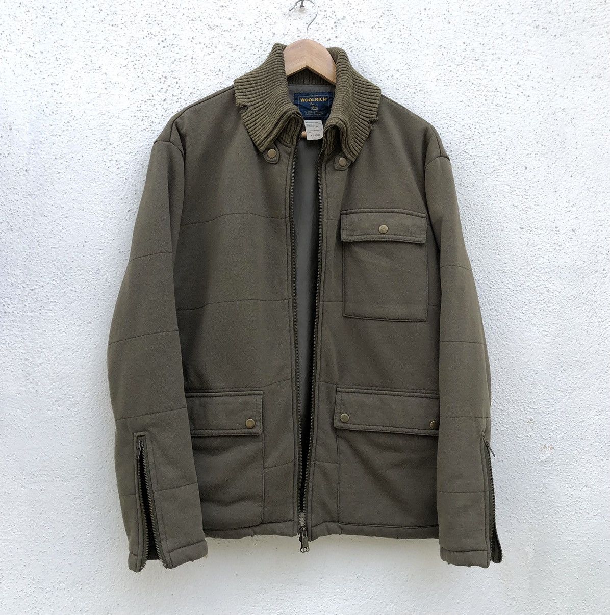 Vintage Vintage Woolrich Distressed Warm Cotton Zipper Jacket Size US XL / EU 56 / 4 - 2 Thumbnail