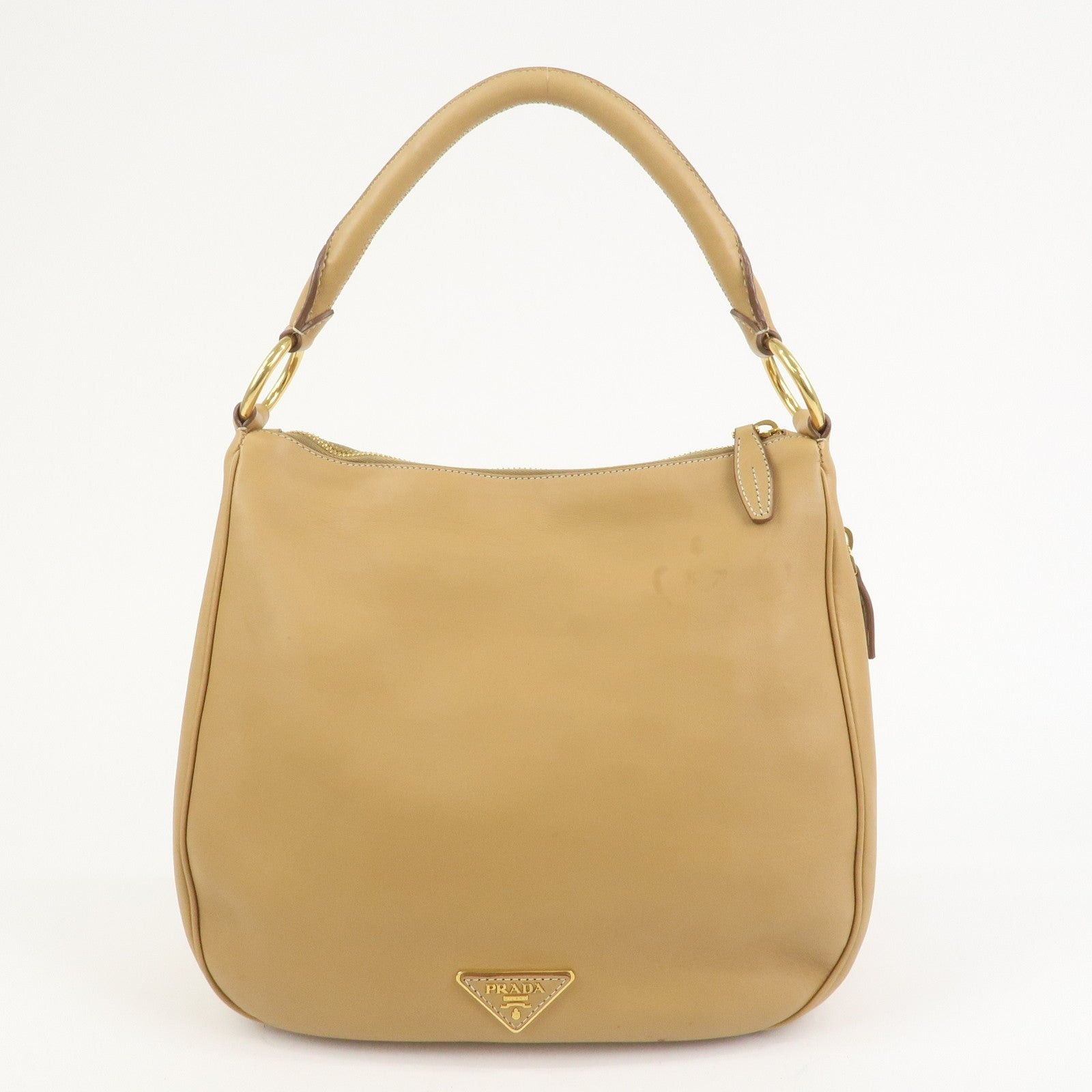 Prada Prada Leather Shoulder Bag Tan Size ONE SIZE - 2 Thumbnail