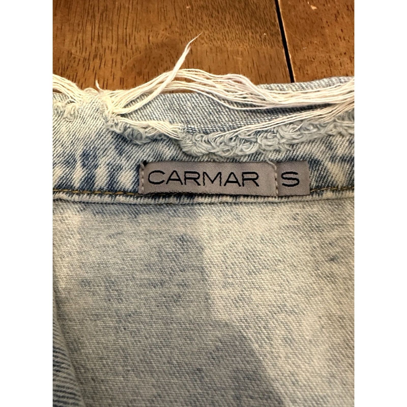 Denime CARMAR Distressed Denim Jacket S Trucker Men Blue Cotton Biker Small Pre-owned Size US S / EU 44-46 / 1 - 6 Thumbnail