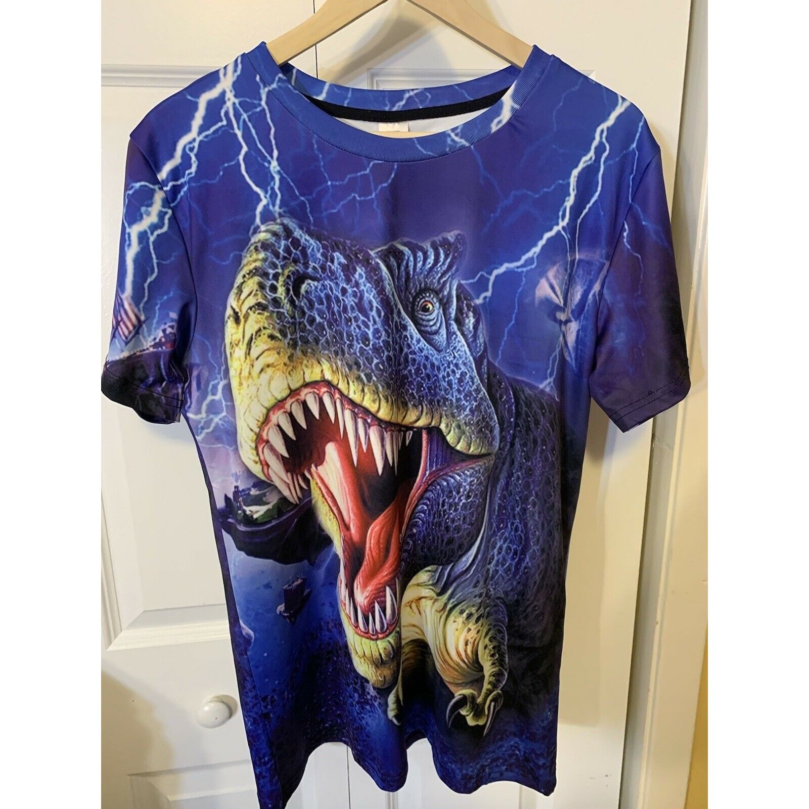 Other T REX Men’s Sz Large Allover Print T-Shirt Blue Size US L / EU 52-54 / 3 - 5 Thumbnail