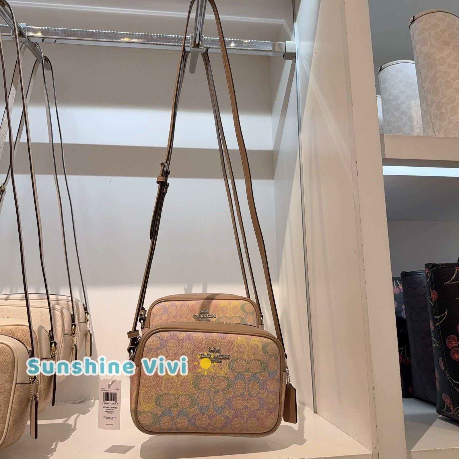 Coach NWT Coach Jamie Camera Bag Rainbow Signature CDD63 Sand Size ONE SIZE - 5 Thumbnail