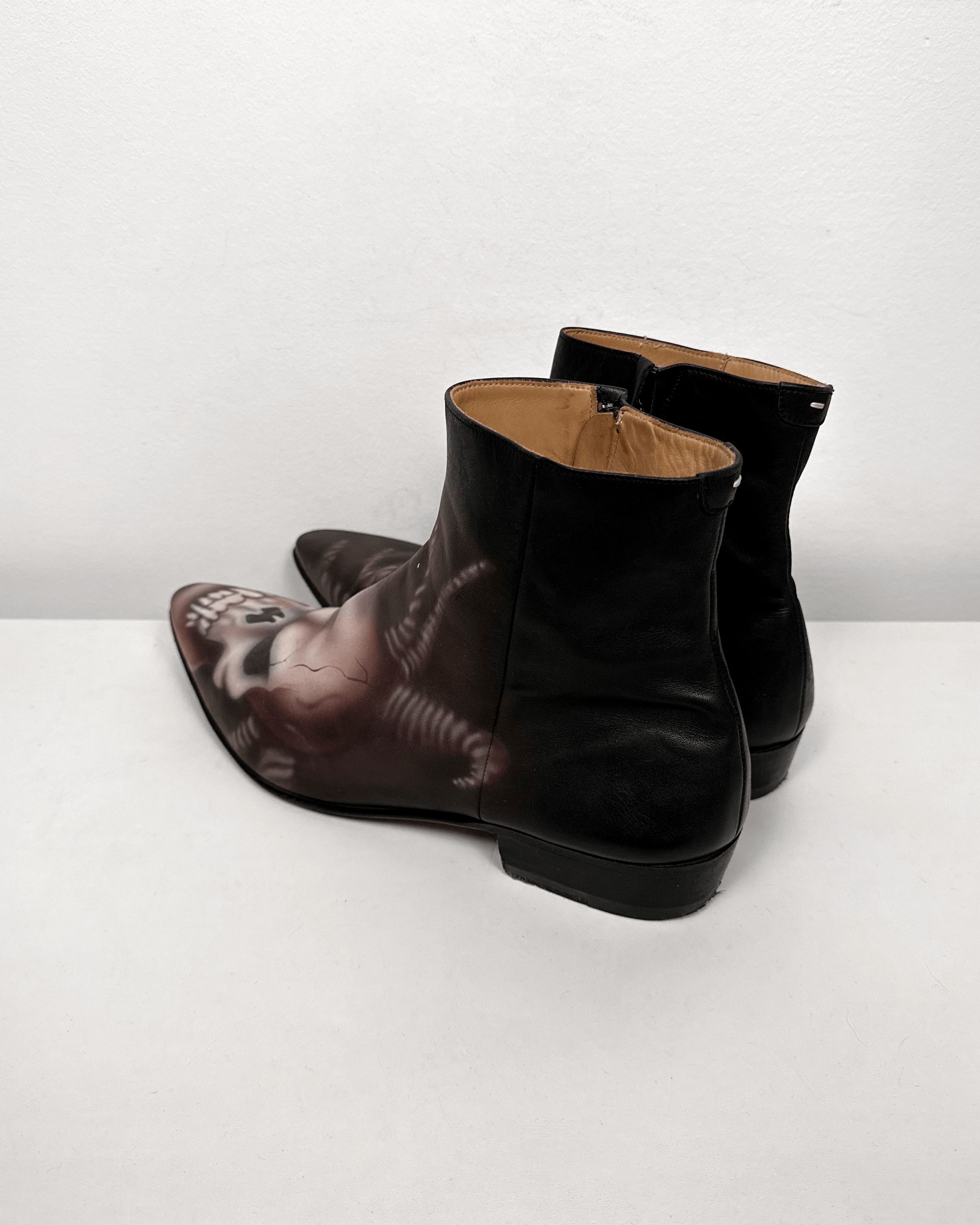 Maison Margiela Maison Martin Margiela Skull Hand-Painted Boots Size US 12.5 / EU 45-46 - 2 Thumbnail