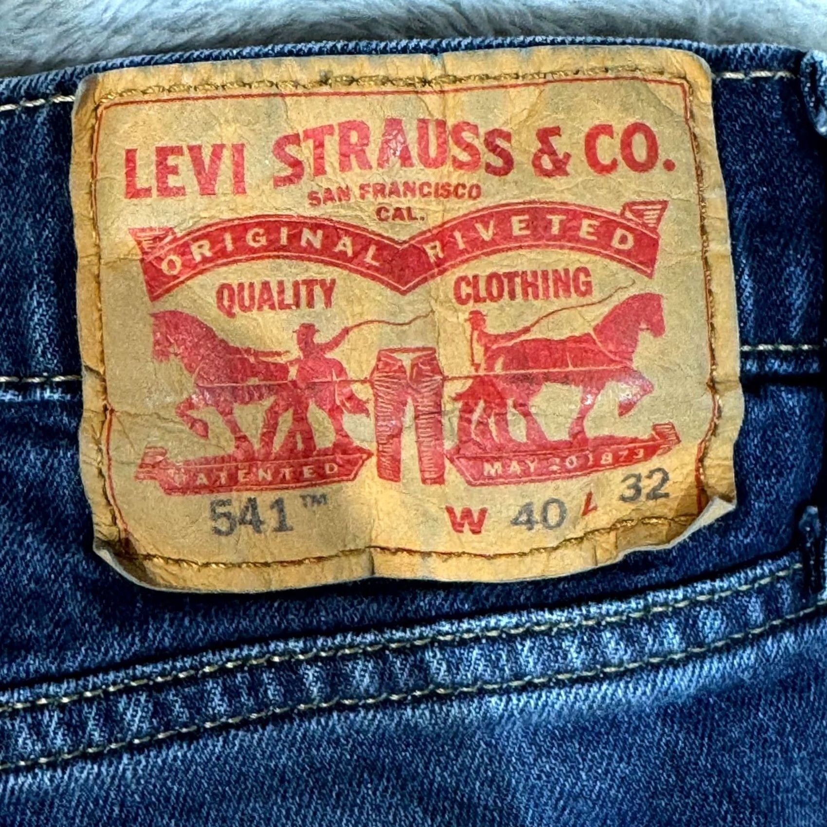Levi's Levi’s 541 Athletic Fit Jeans Men’s 40x32 Blue Denim Stretch Straight Zip Fly Jeans Size US 40 / EU 56 - 3 Thumbnail
