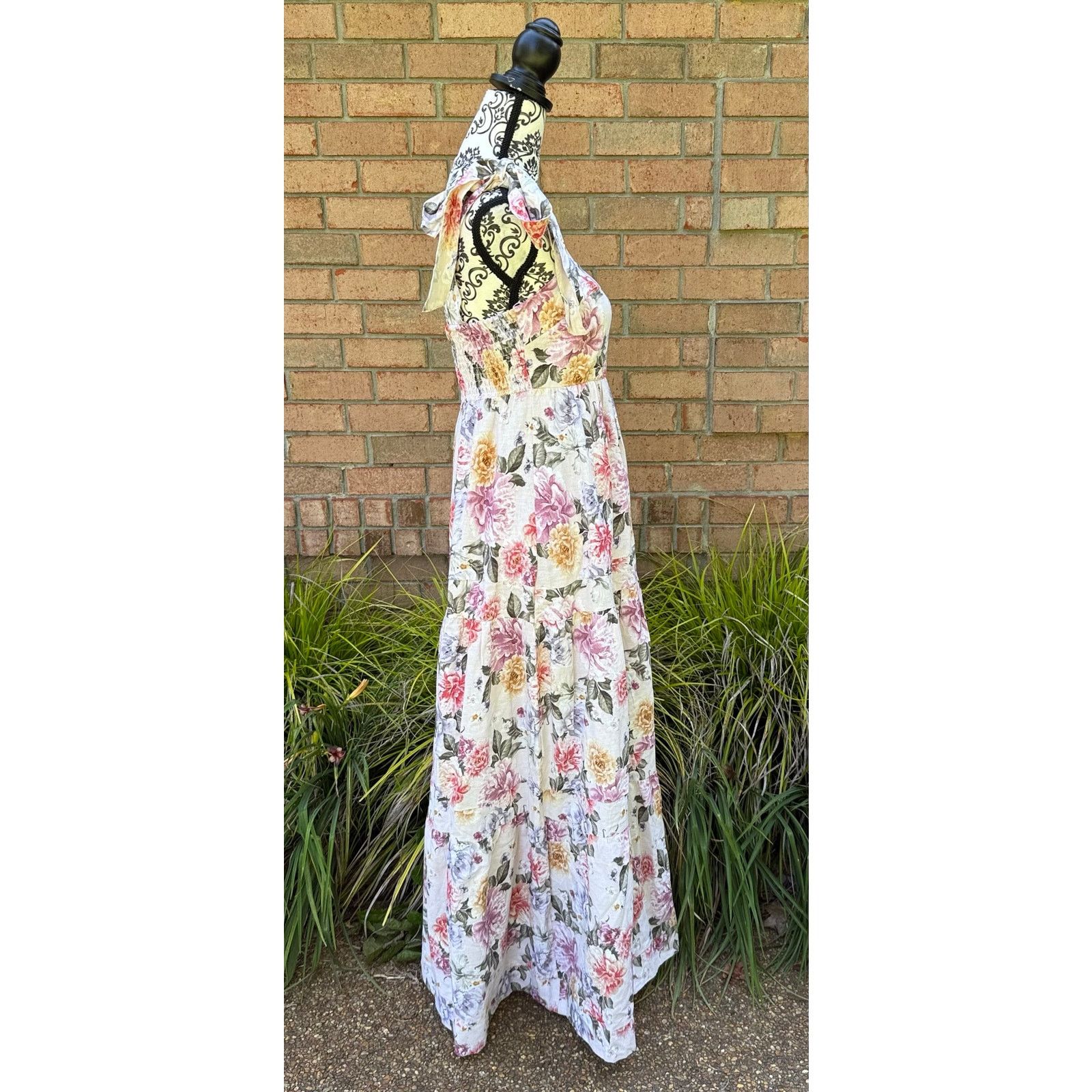 House of Harlow NWT House of Harlow 1960 Linen Blend Floral Maxi Dress Small Size S / US 4 / IT 40 - 2 Thumbnail