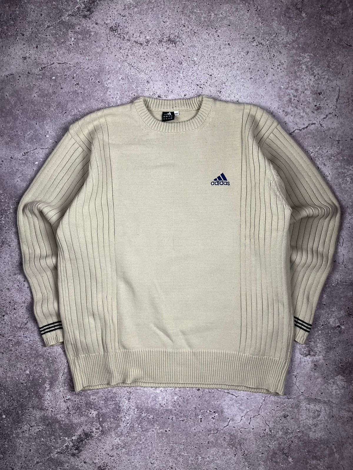 Pre-owned Adidas X Vintage Adidas Sweater Vintage 90's-00's Avan Garde In Beige