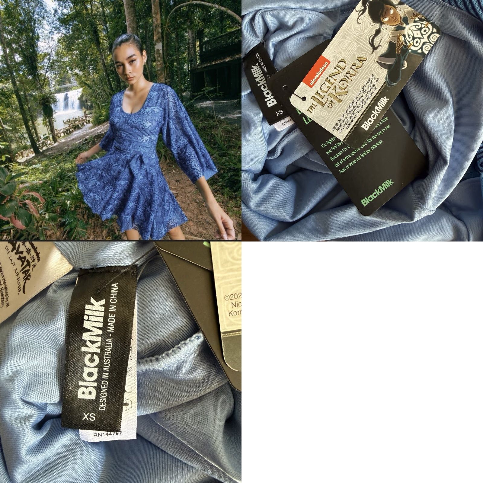 BlackMilk BlackMilk Avatar The Last Airbender Waterbending Kimono Dress Blue XS Size XS / US 0-2 / IT 36-38 - 8 Thumbnail