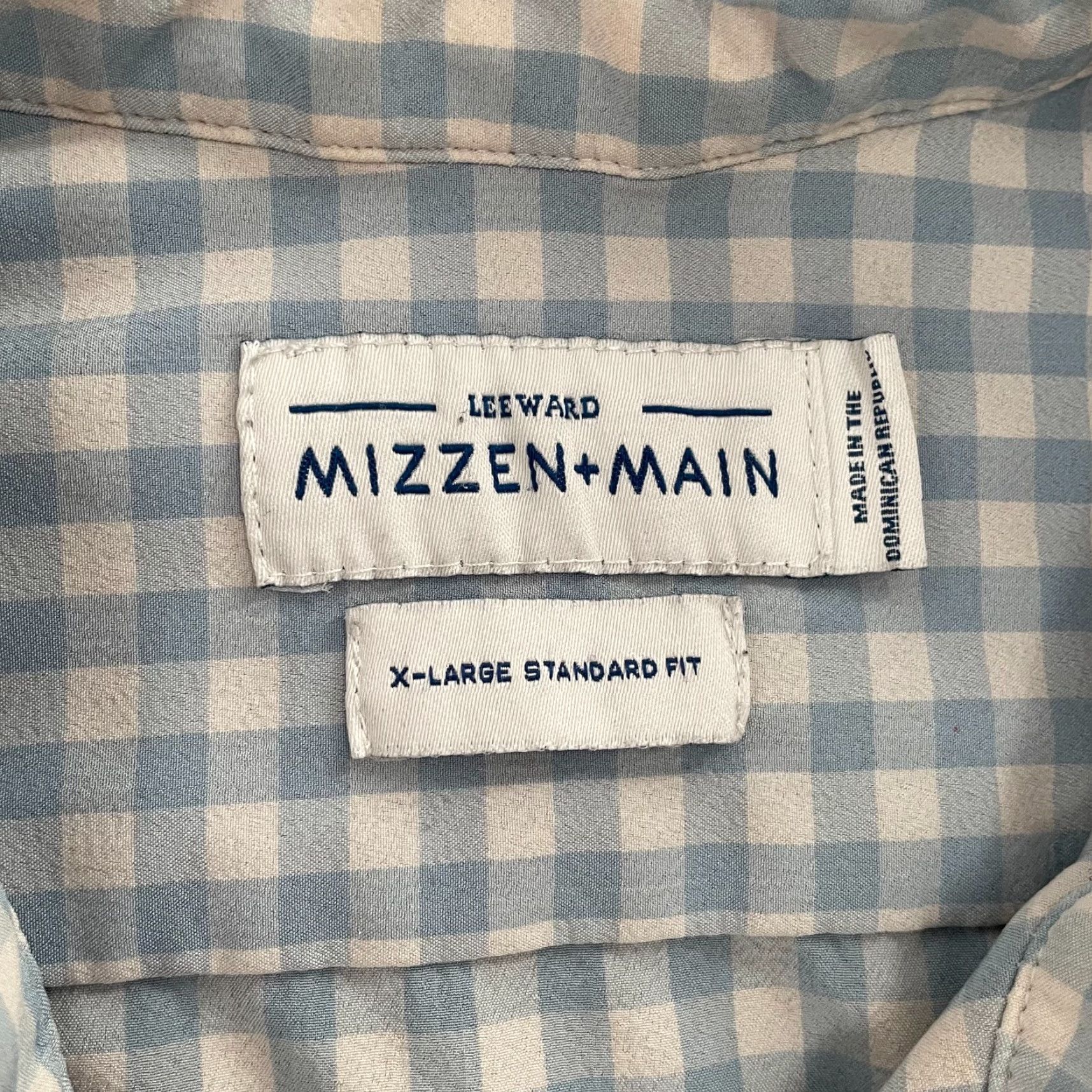 Mizzen+Main Mizzen Main Shirt Adult Blue Check Button Up Performance Stretch Men Extra Large XL Size US XL / EU 56 / 4 - 5 Thumbnail