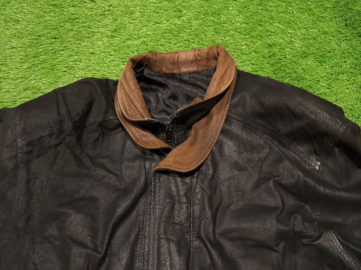 Remy VTG Remy Soft Leather Bomber Jacket Blk Brown Double Collar Size US L / EU 52-54 / 3 - 2 Thumbnail