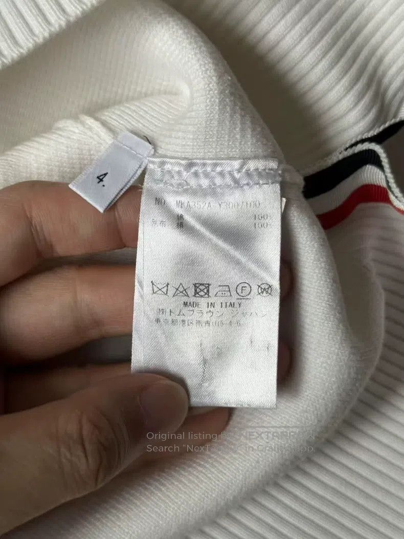Thom Browne Thom Browne White sweater Size US XL / EU 56 / 4 - 4 Thumbnail