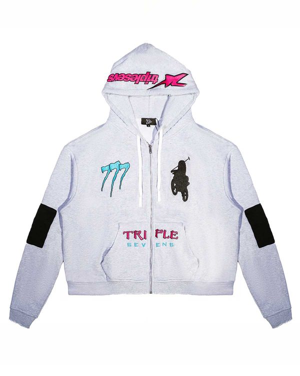 Moto Hoodie, Grey