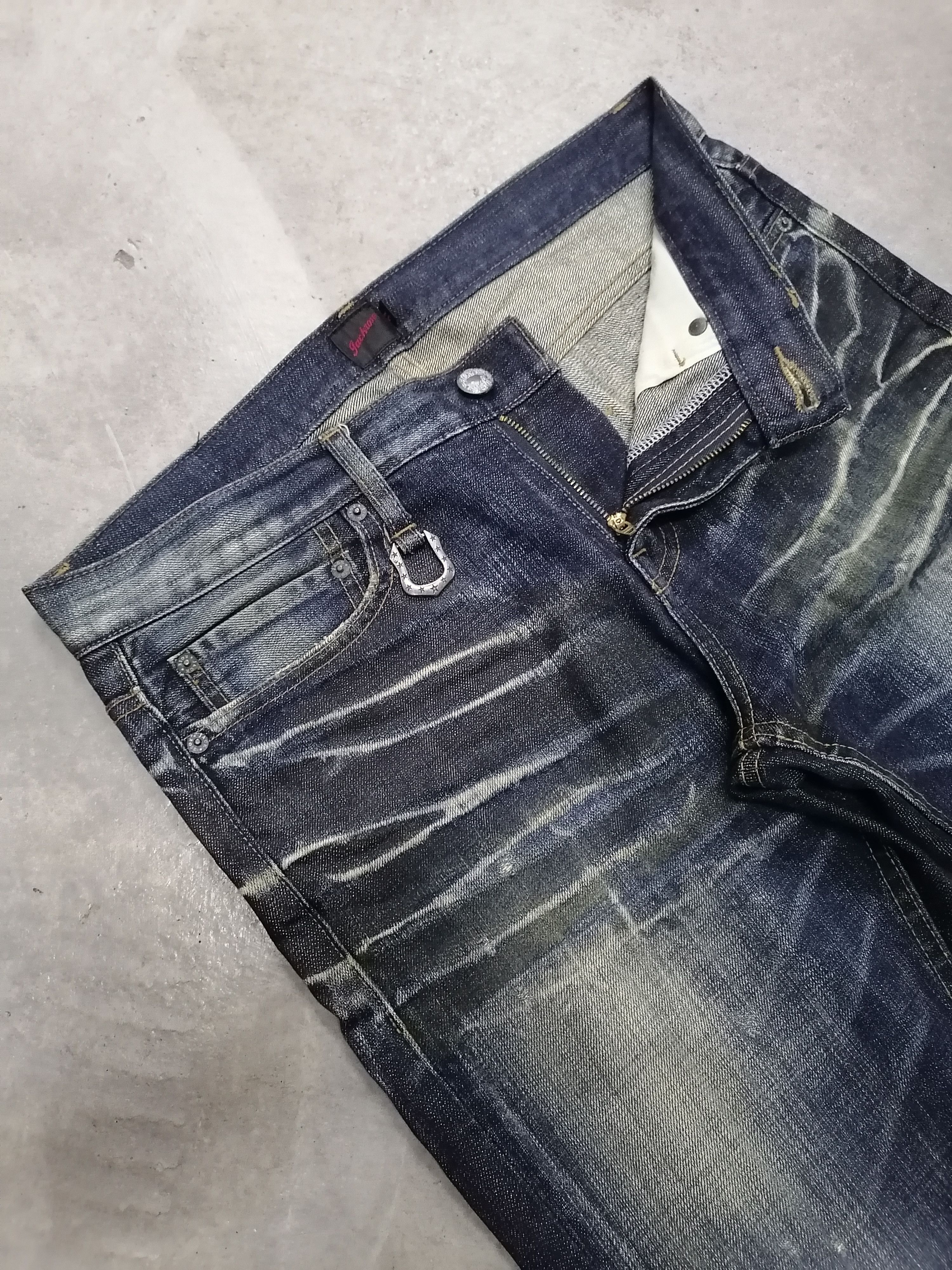 Japanese Brand Flare Jeans Jackrose Claw Mark Erd Denim Pants Size US 33 - 5 Thumbnail