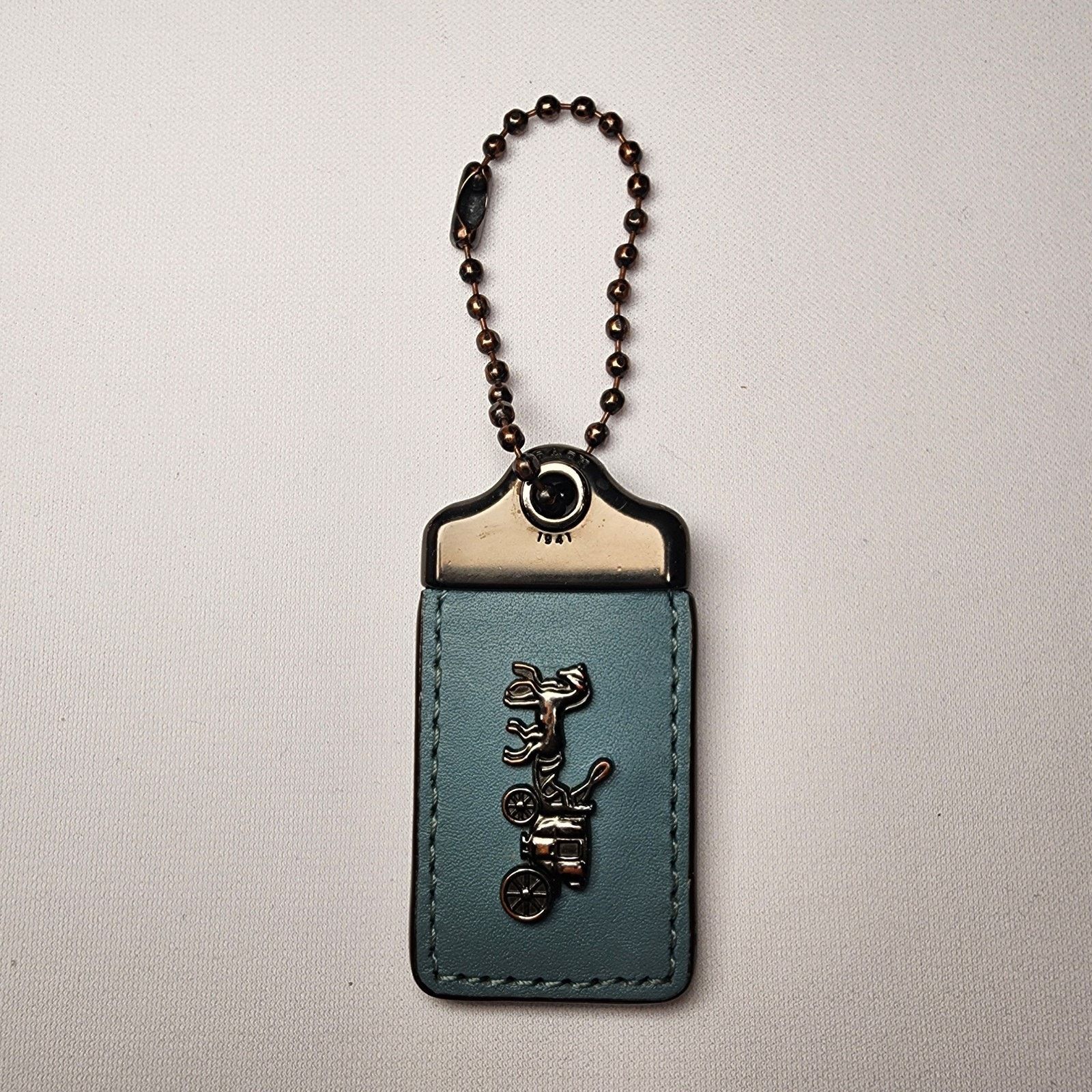 Coach Coach Round Silver Color Metal Hang Tag Purse Bag Charm Y2K