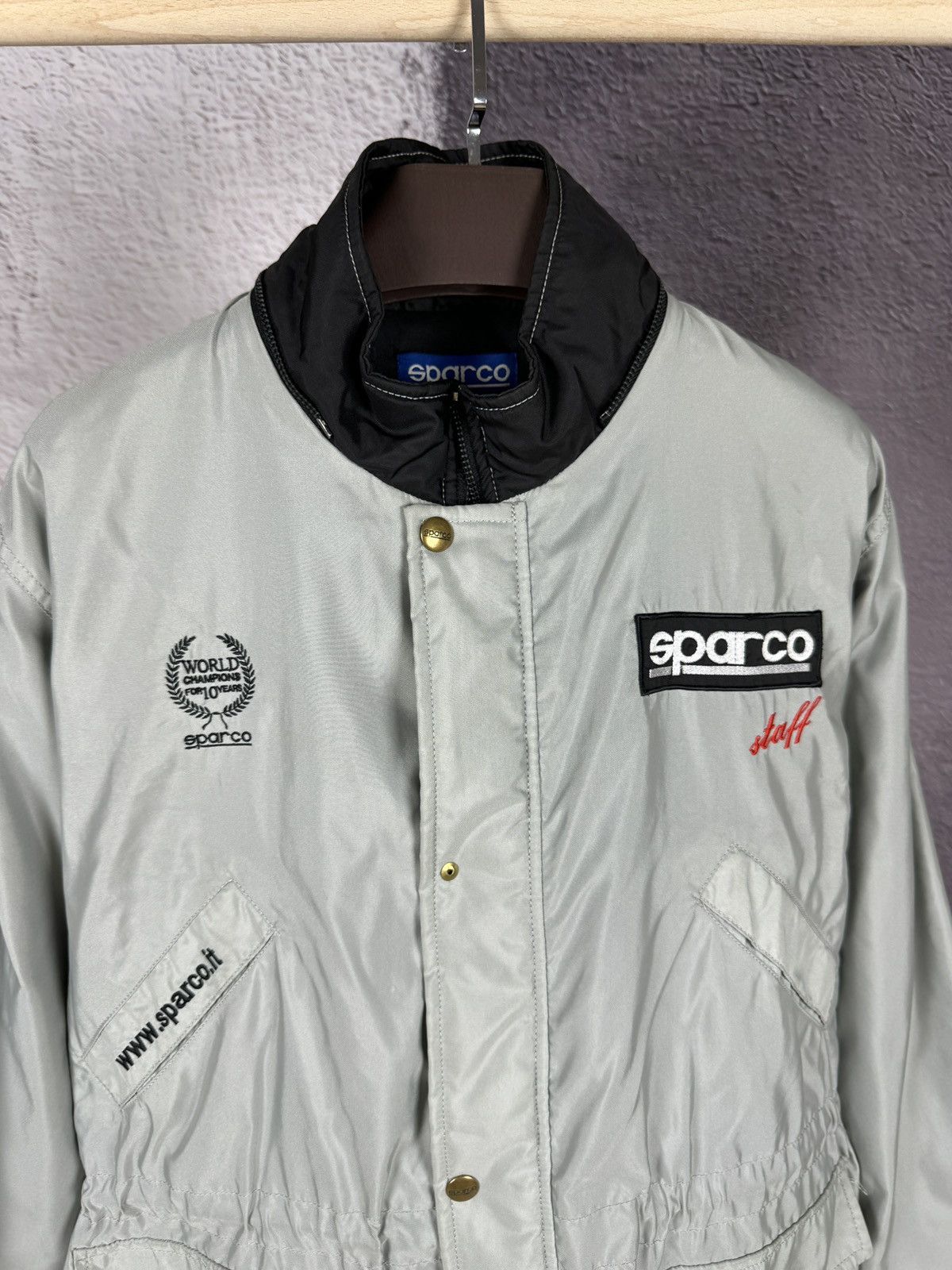 Vintage Sparco vintage racing France big logo nylon jacket grey S Size US S / EU 44-46 / 1 - 9 Thumbnail