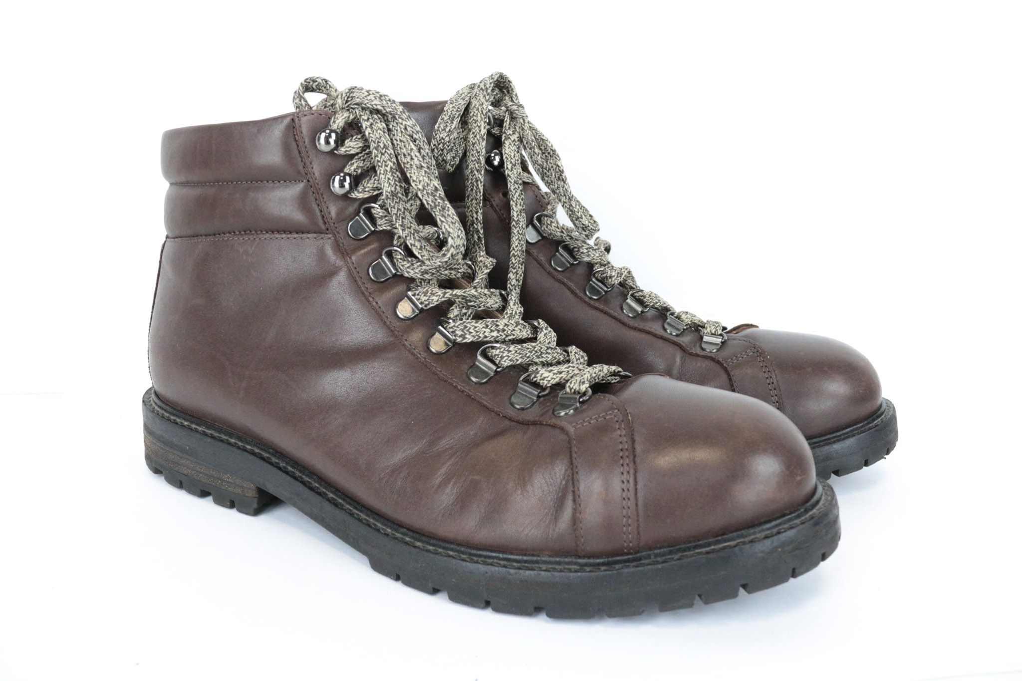 image of Suitsupply Eu44 Brown Leather High-Top Autumn Winter Shoes 68594, Men's (Size 11)