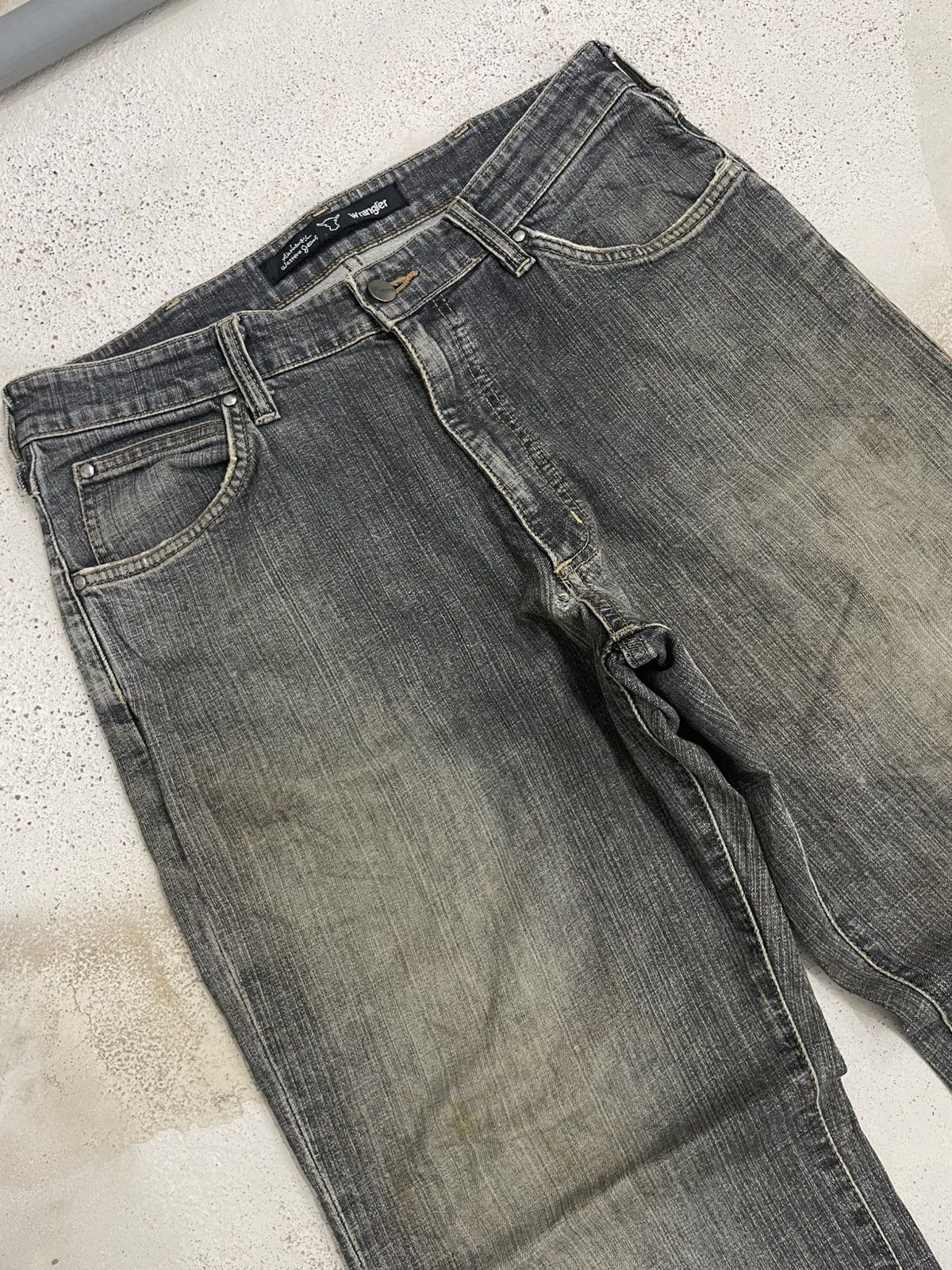 Wrangler Wrangler Authentic Western Distress Dirty Mud Workers Denim Size US 34 / EU 50 - 4 Thumbnail