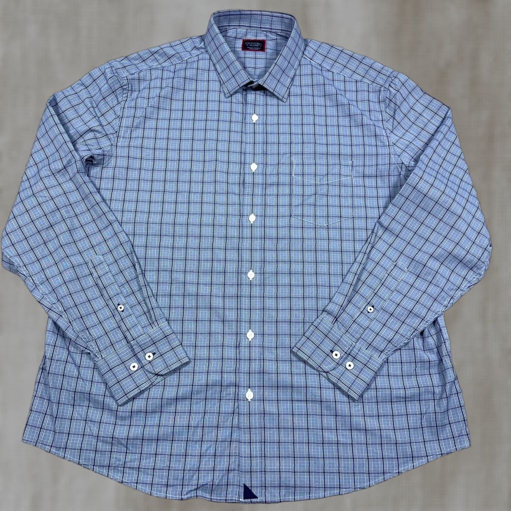 UNTUCKit UNTUCKit Shirt Men XXL Purple Plaid Button Nylon Performance Stretch Dress Shirt Size 48R - 1 Thumbnail