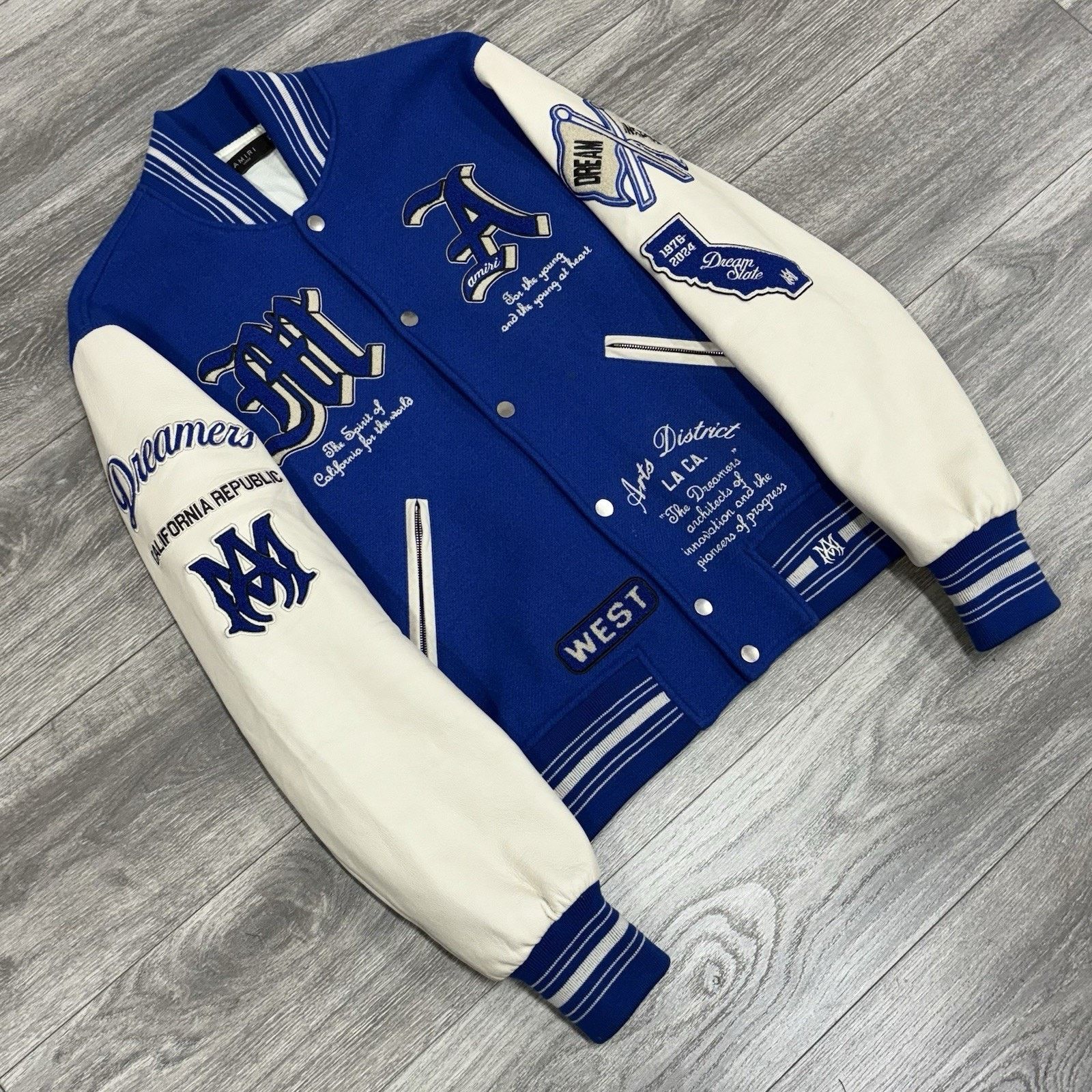 Amiri Amiri Dream Team Varsity Jacket ' Blue ' | WORN 3x Size US L / EU 52-54 / 3 - 2 Thumbnail