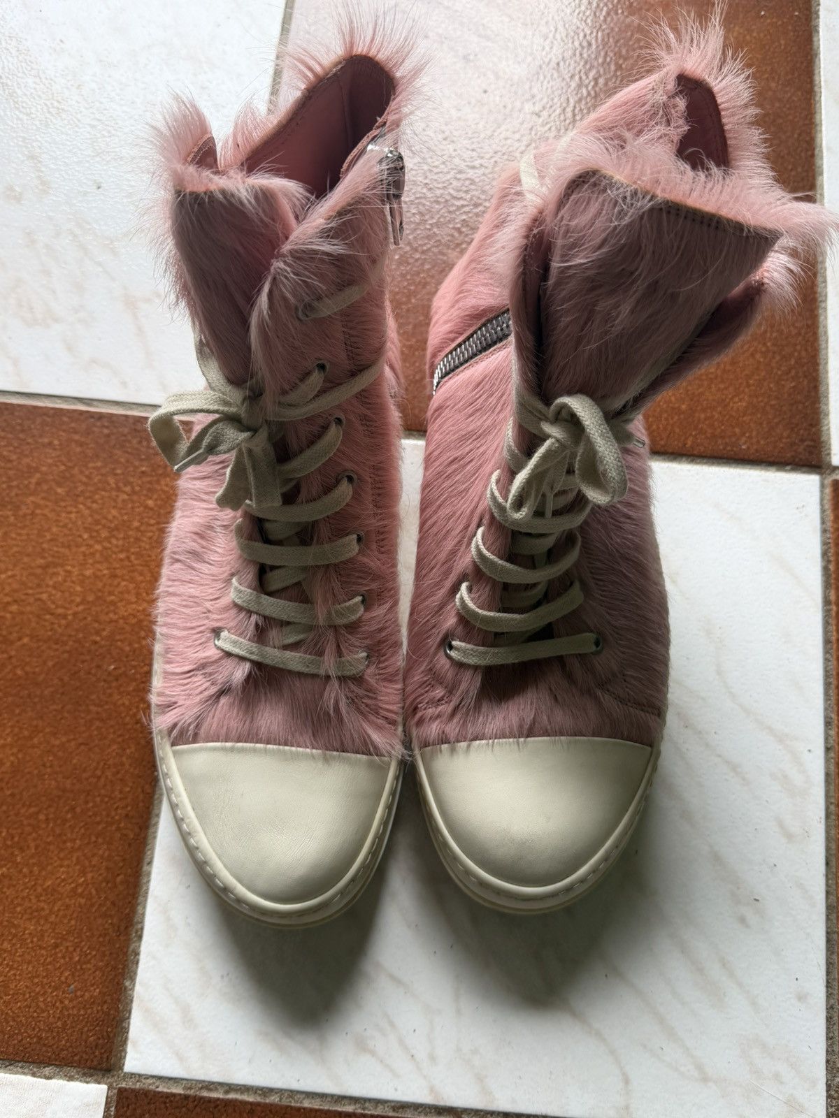 Rick Owens Pink Unshaved Ramones Size US 9.5 / EU 42-43 - 4 Thumbnail