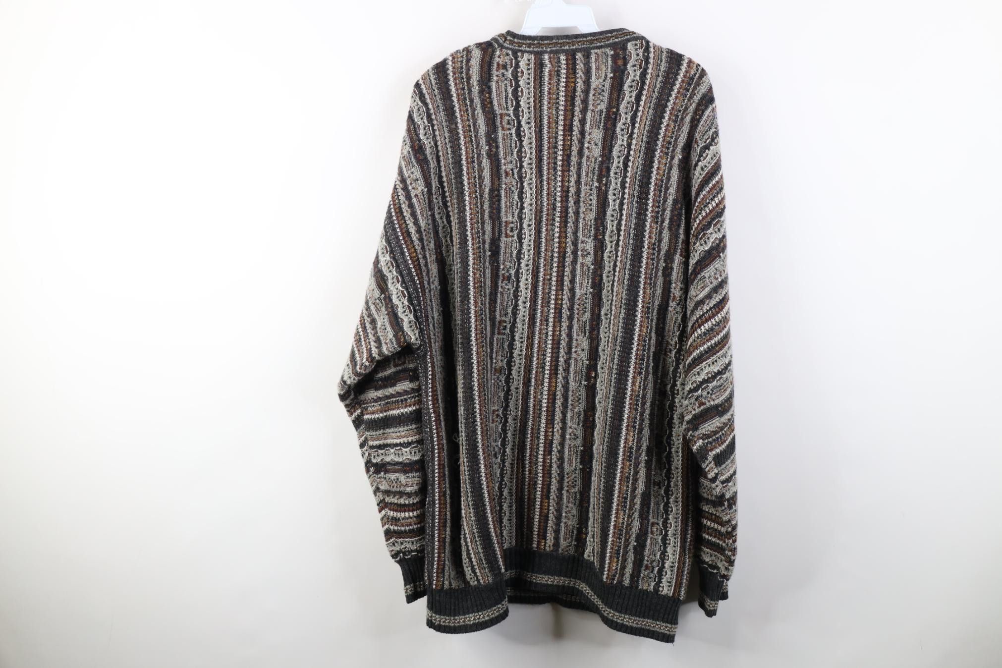 Vintage Vintage 90s Coogi Style Striped Ed Bassmaster Knit Sweater Size US XL / EU 56 / 4 - 7 Thumbnail