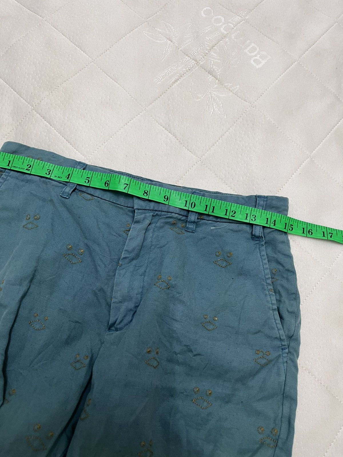 Ne-Net Issey Miyake Nenet Linen Embroidery Pants Size US 30 / EU 46 - 5 Thumbnail