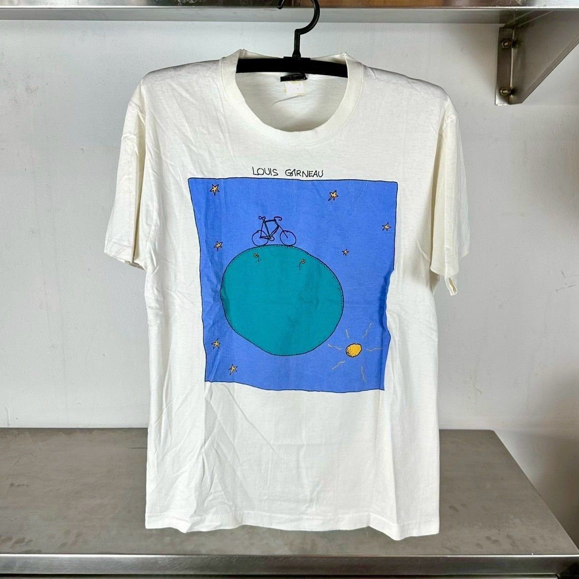 Vintage ​​​​​​​​Vintage 90s Louis Garneau Bicycle Artwork T-shirt Size US M / EU 48-50 / 2 - 1 Thumbnail
