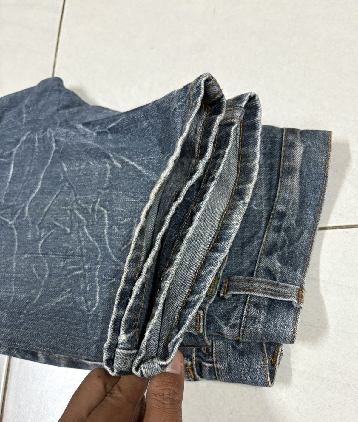 Japanese Brand Japanese International World Streetwear Double Waist Denim Size US 30 / EU 46 - 16 Thumbnail