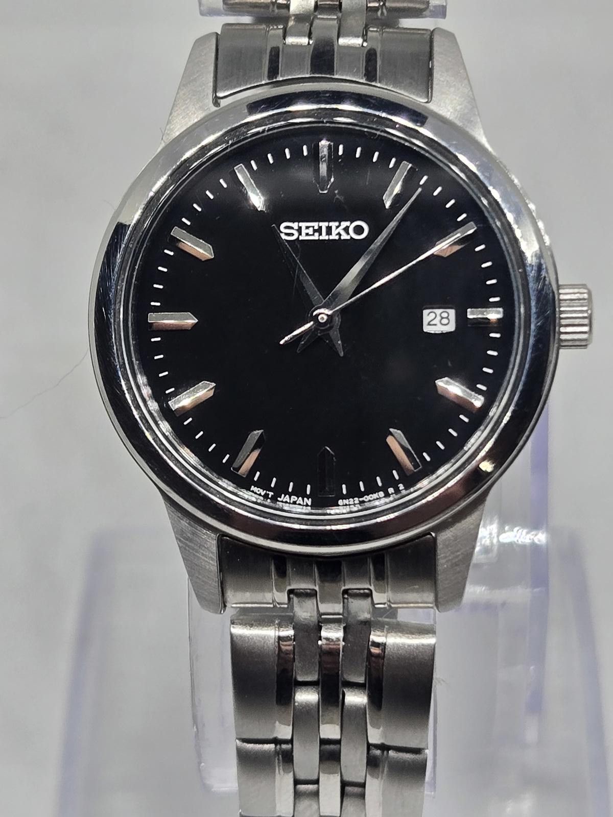Designer Seiko Stainless Steel Black Dial Analog Watch Sur409P, Women's