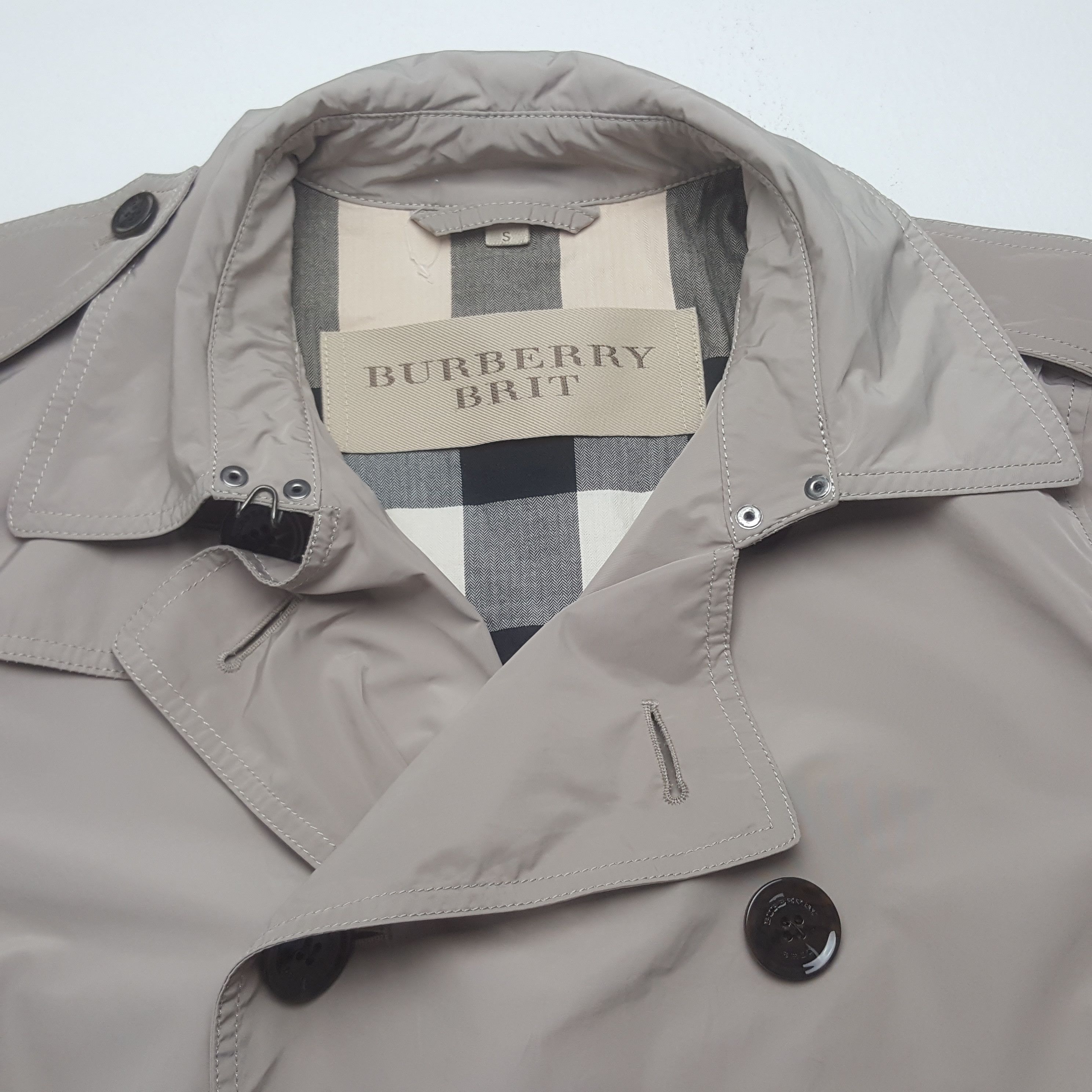Burberry Vintage Burberry Brit Designer Brand Trench Jacket C322N17 Size US S / EU 44-46 / 1 - 5 Thumbnail