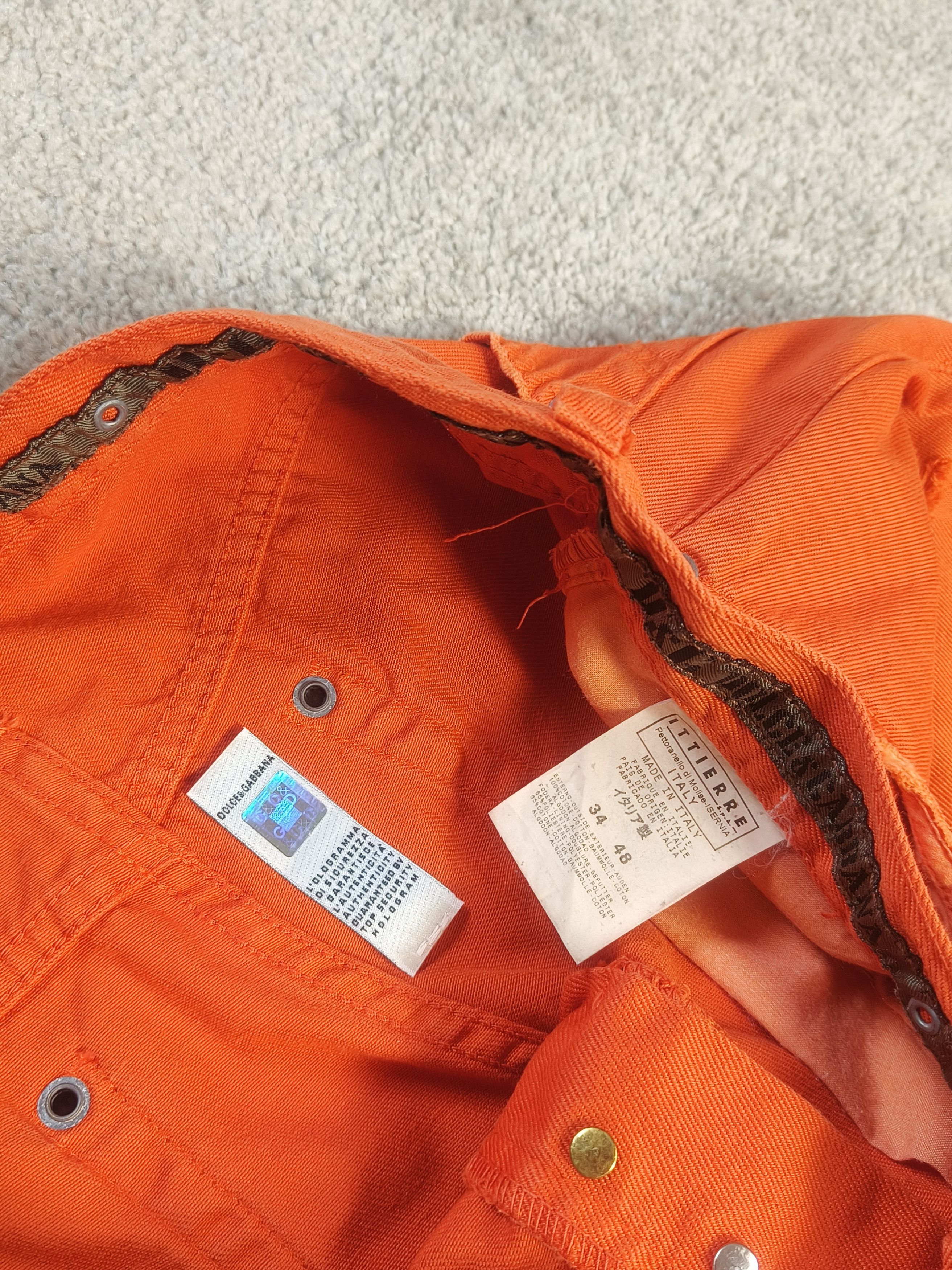 Dolce & Gabbana Dolce & Gabbana 2000s Orange Distressed Denim Jeans Size US 34 / EU 50 - 4 Thumbnail