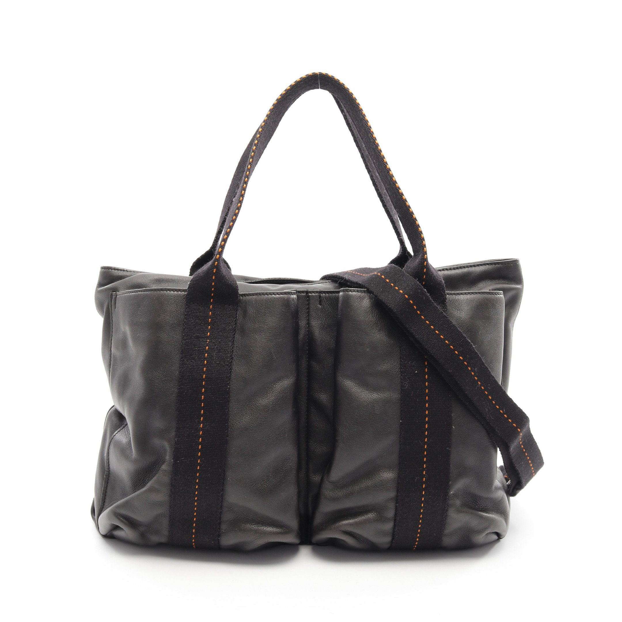 Hermes Hermes Caravan Horizontal Mm Handbag Veau Derma Black Silver Hardware Size ONE SIZE - 1 Thumbnail