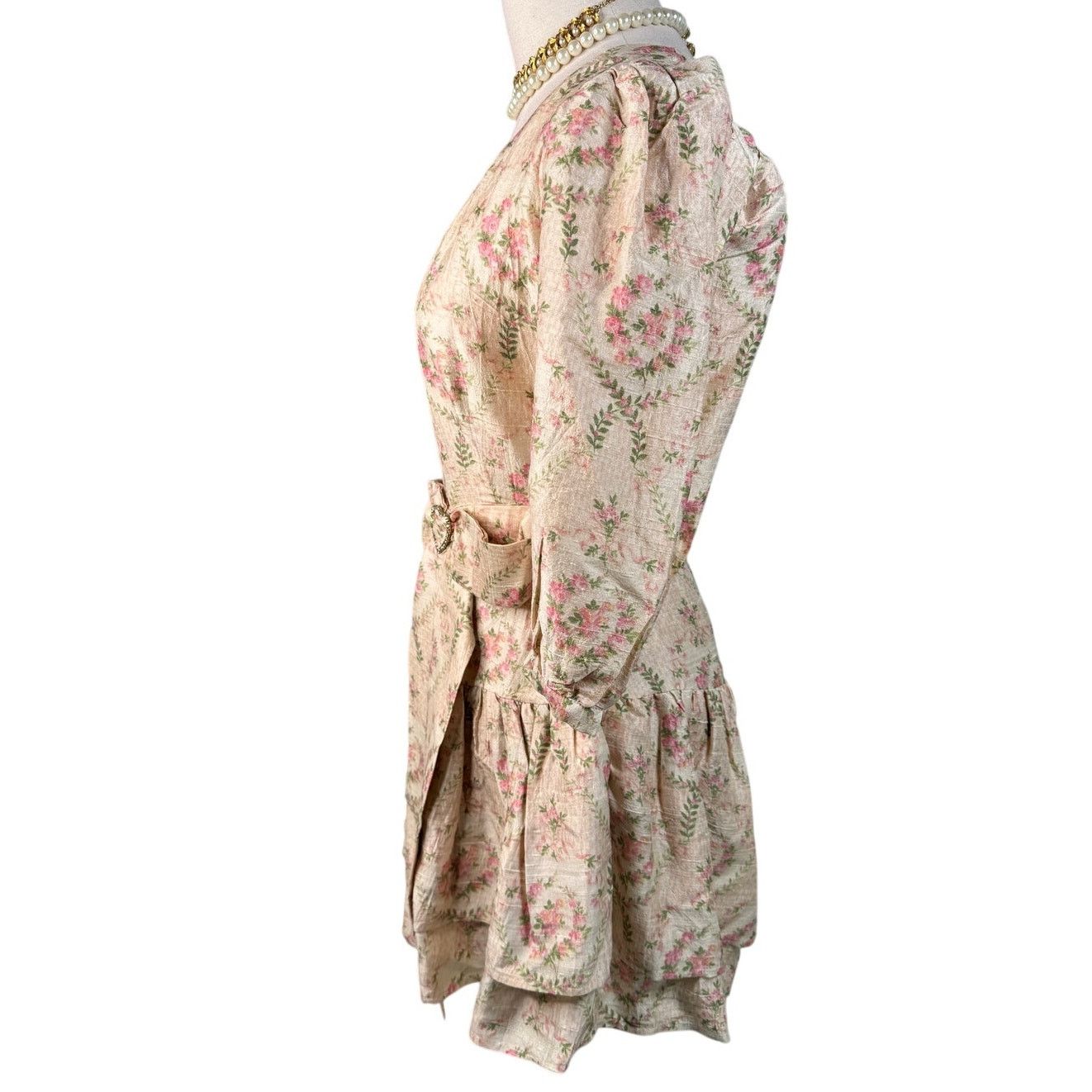 LoveShackFancy LoveShackFancy Pearla Floral Silk Mini Dress rose Size 0 Size XS / US 0-2 / IT 36-38 - 8 Thumbnail