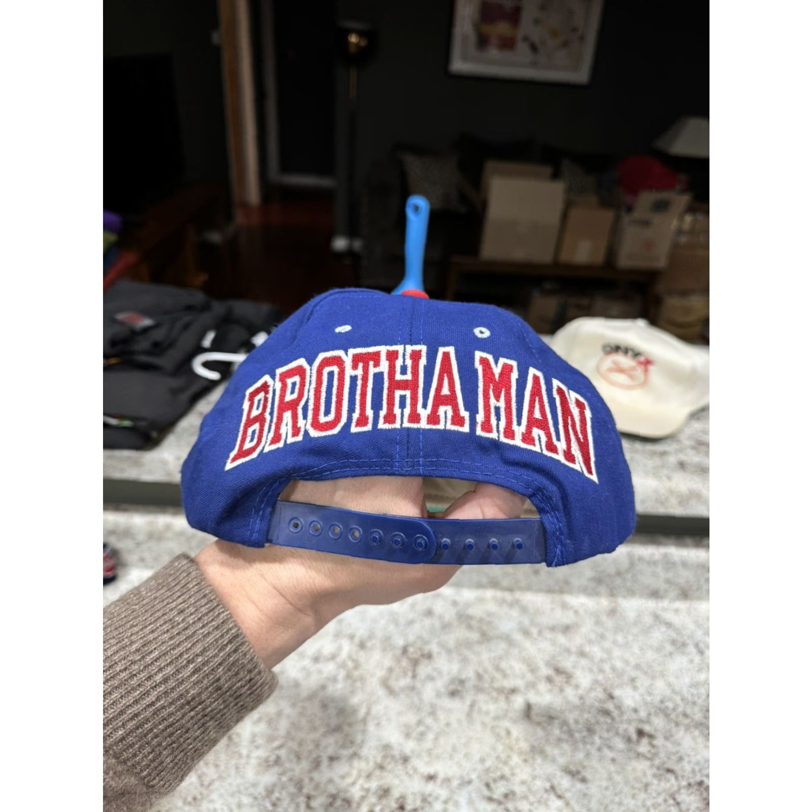 Lee VINTAGE 90s 187 Brotha Man Blockhead Wool SnapBack Hat Cap Made In USA Spike Lee Men One Size Blue USA 90s Hip Hop Adjustable Size ONE SIZE - 4 Thumbnail