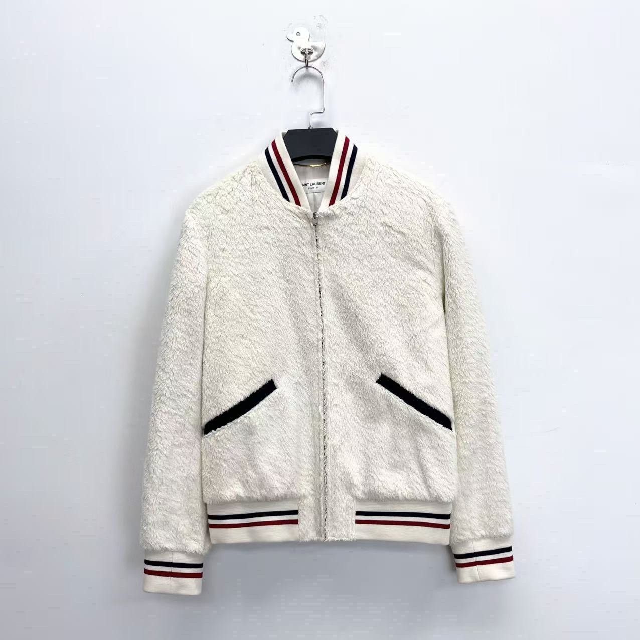 Saint Laurent Paris Saint Laurent White Teddy Bomber Jacket Size US M / EU 48-50 / 2 - 1 Thumbnail