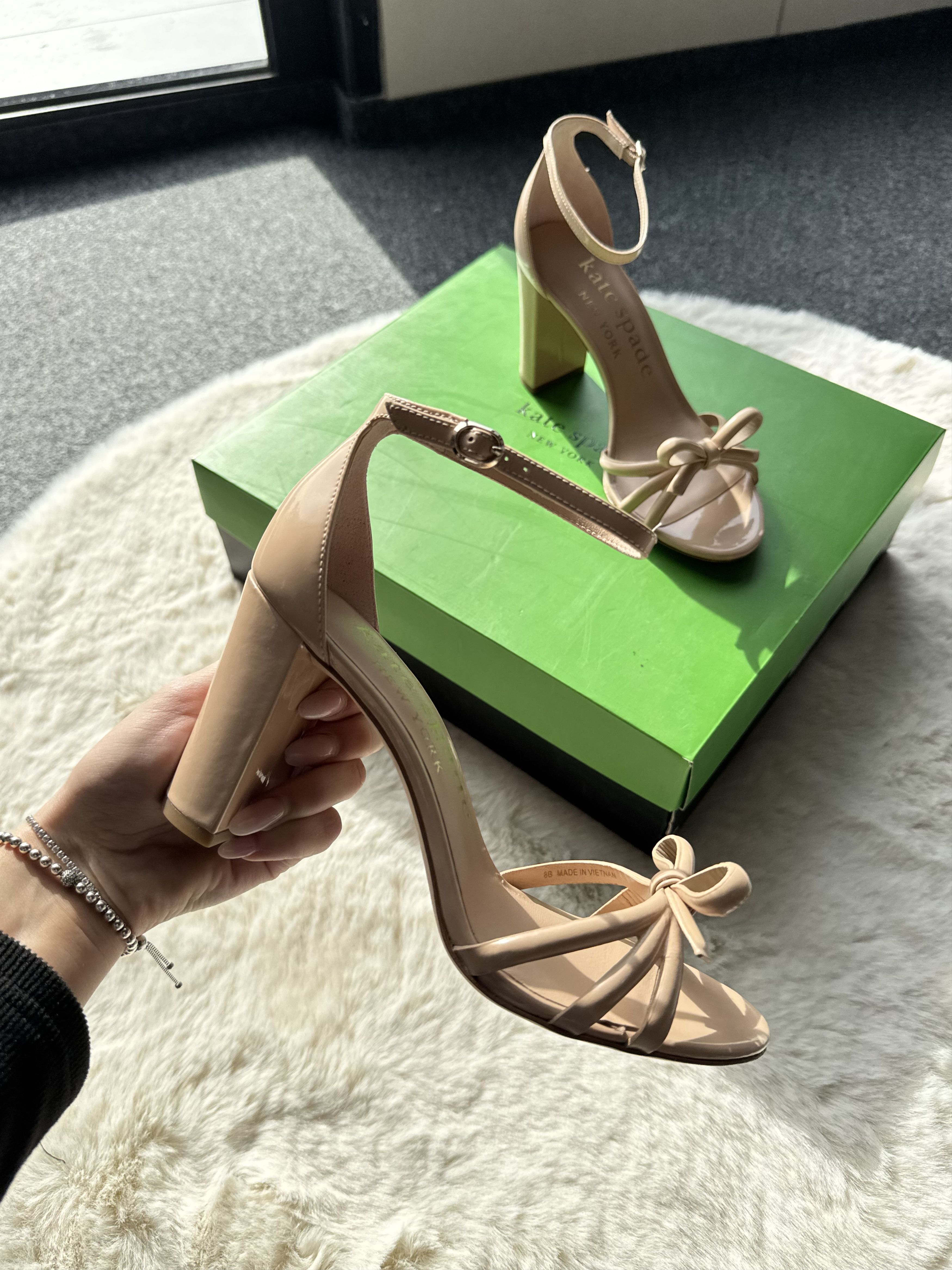Kate Spade Kate Spade beige block heels sandals 38.5 Size US 8 / IT 38 - 1 Thumbnail