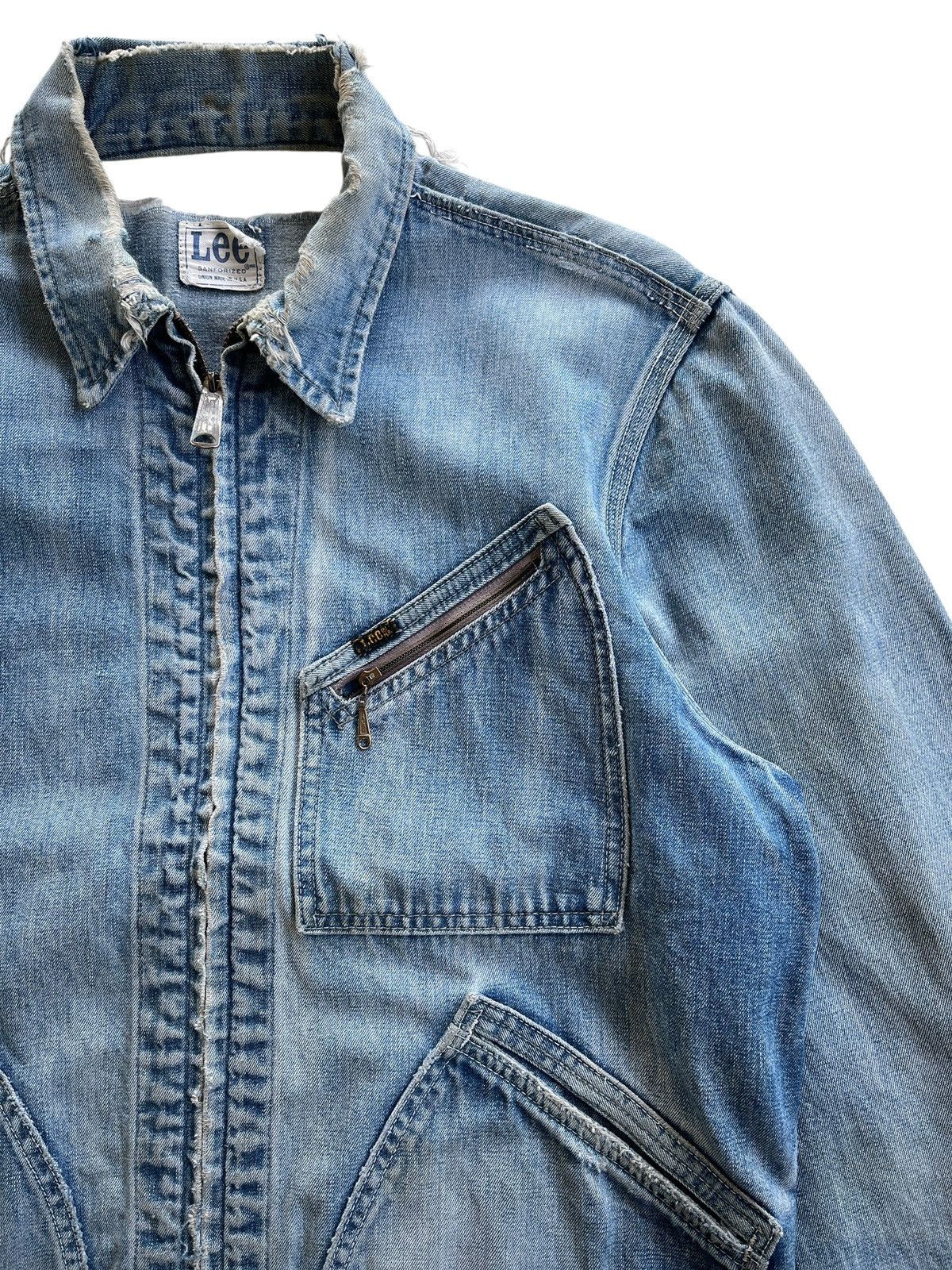 Lee Destroyed❗️70s Lee Jelt 91 B Distressed Jacket Size US L / EU 52-54 / 3 - 12 Thumbnail