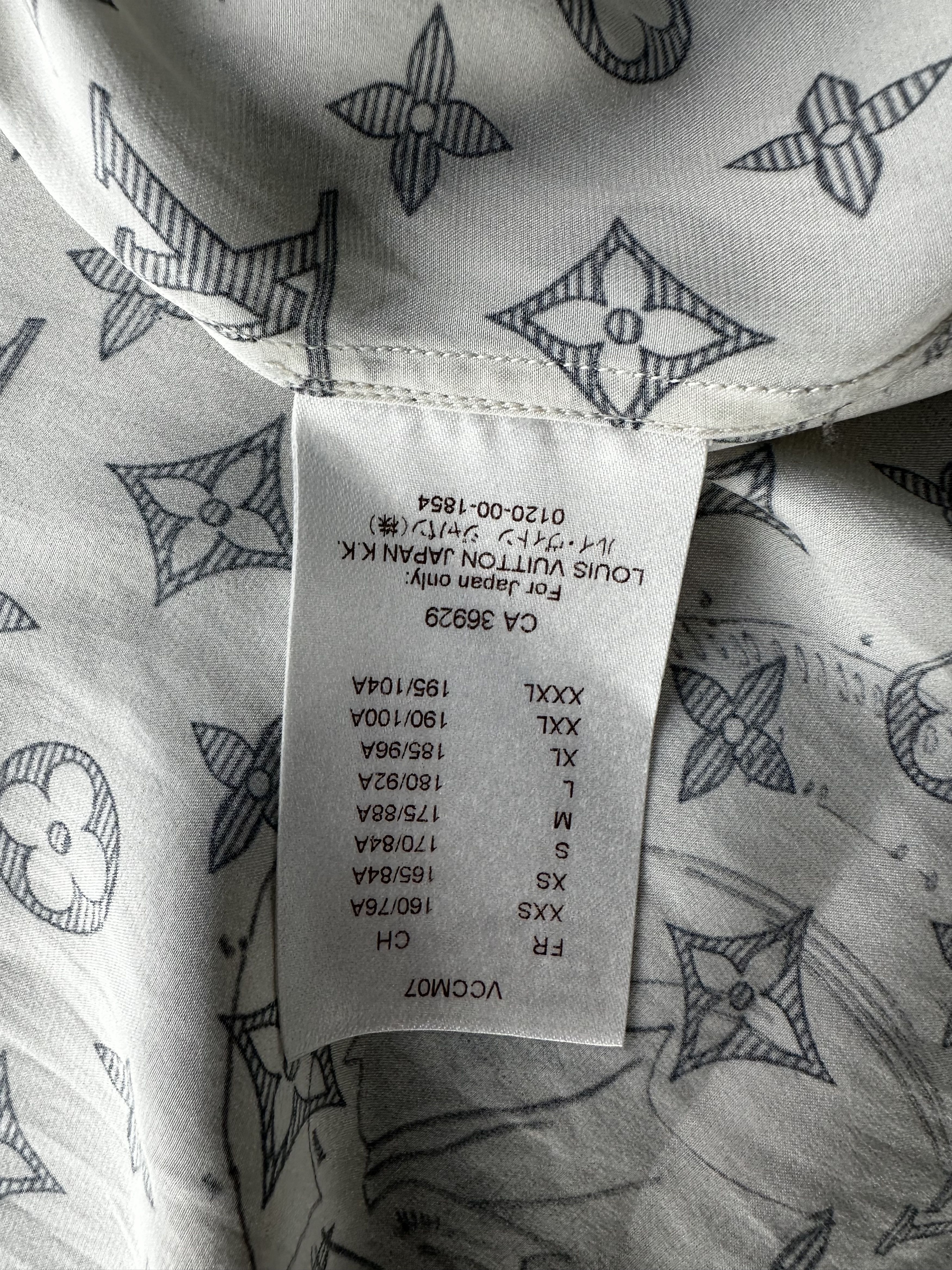 Louis Vuitton Louis Vuitton Chapman Brothers Cream Monogram Silk Shirt Size US XL / EU 56 / 4 - 6 Thumbnail