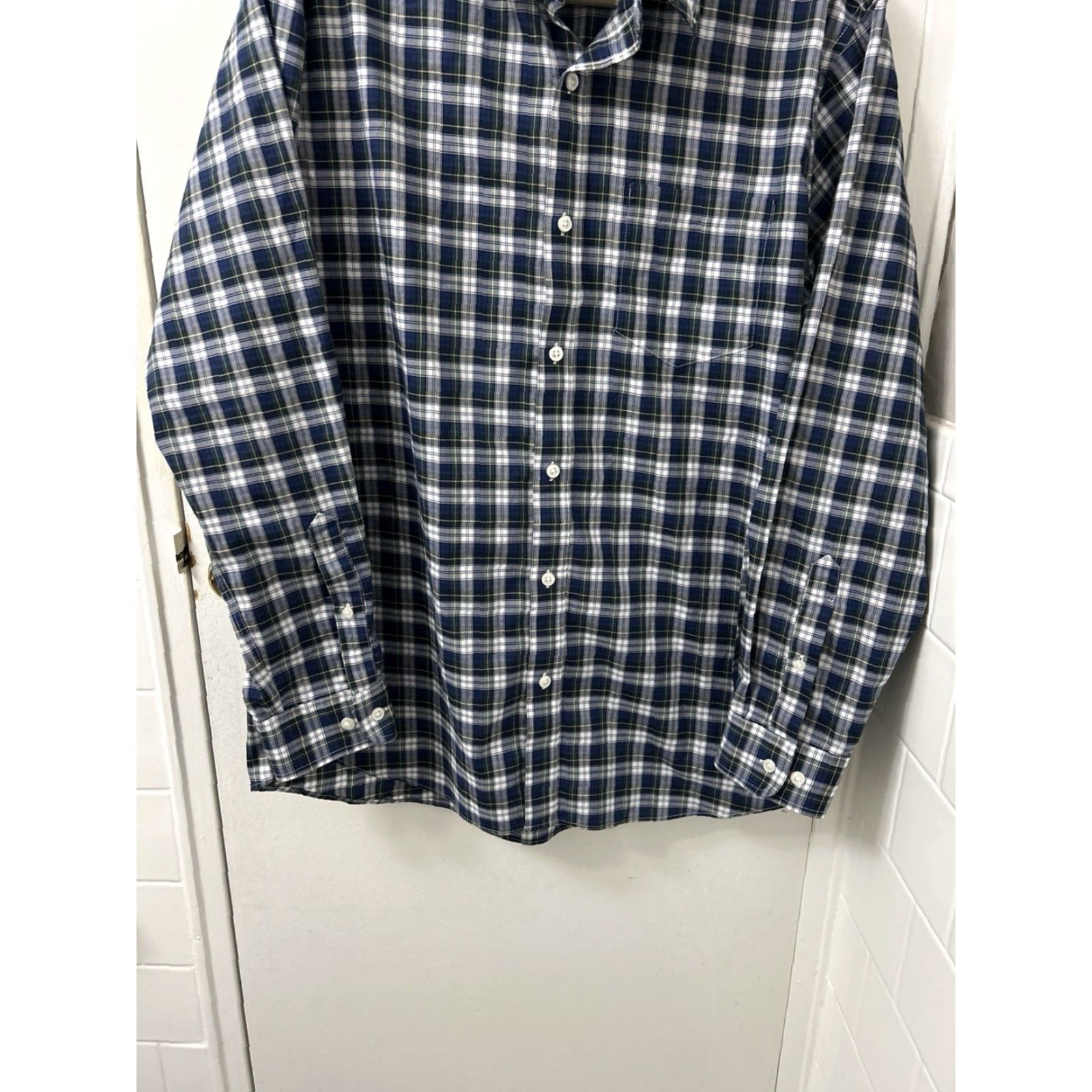Vintage L.L. Bean Kennebunk Sport Shirt Mens M Blue Oxford Button-Down Casual Workwear Plaid Cotton 100% Size US M / EU 48-50 / 2 - 3 Thumbnail