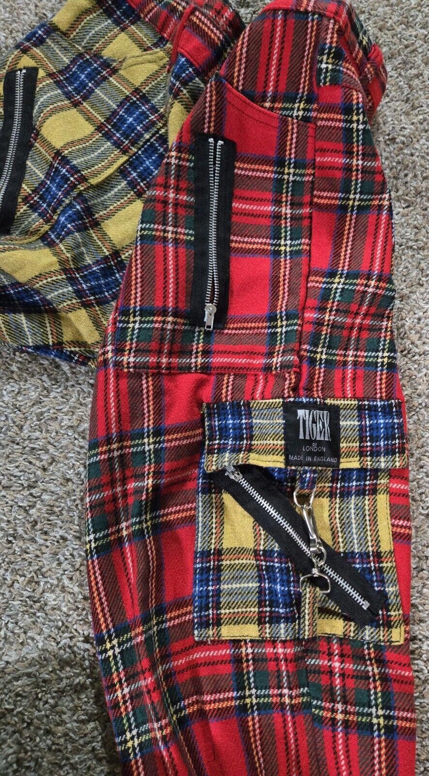 Designer Tiger Of London Plaid Flannel Bondage Zippper Punk Pants 34 Size US 34 / EU 50 - 11 Thumbnail