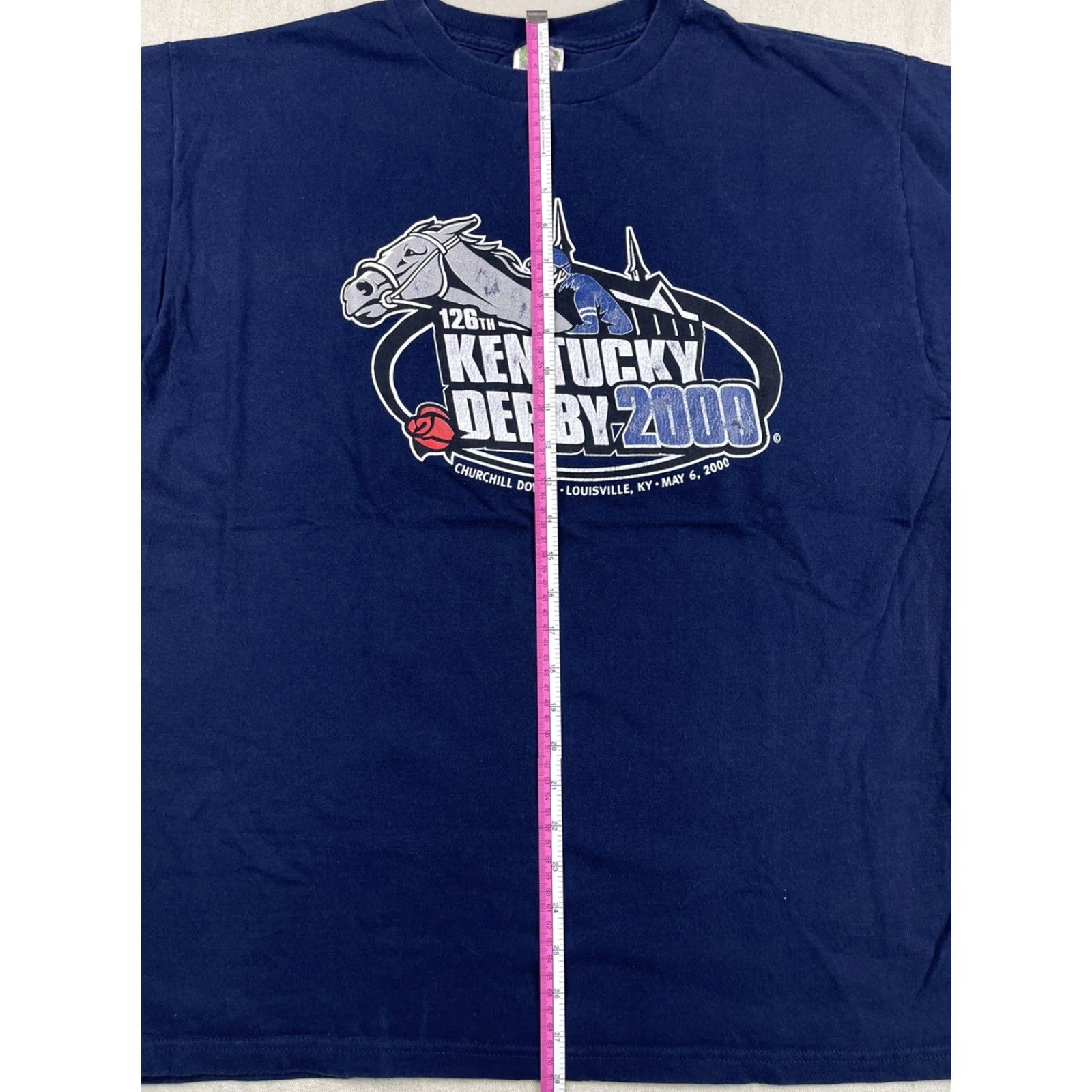 Fruit Of The Loom VINTAGE Fruit of the Loom Kentucky Derby T-Shirt 2000 Churchill Downs Horse Racing Adult XL Blue Mens Size US XL / EU 56 / 4 - 6 Thumbnail