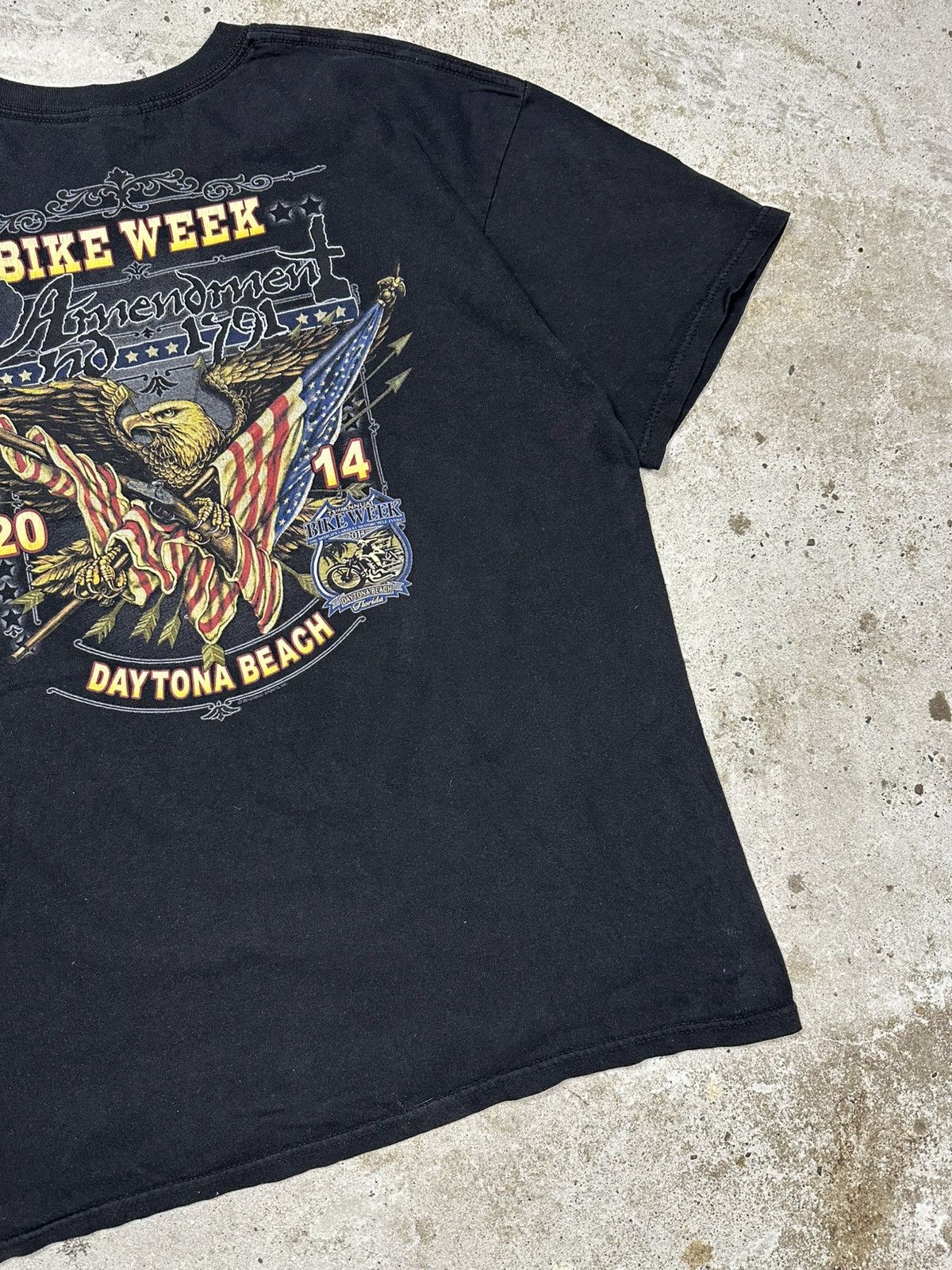 Harley Davidson Vintage Bike Week Daytona Beach Harley Moto Print T Shirt Size US XL / EU 56 / 4 - 8 Thumbnail